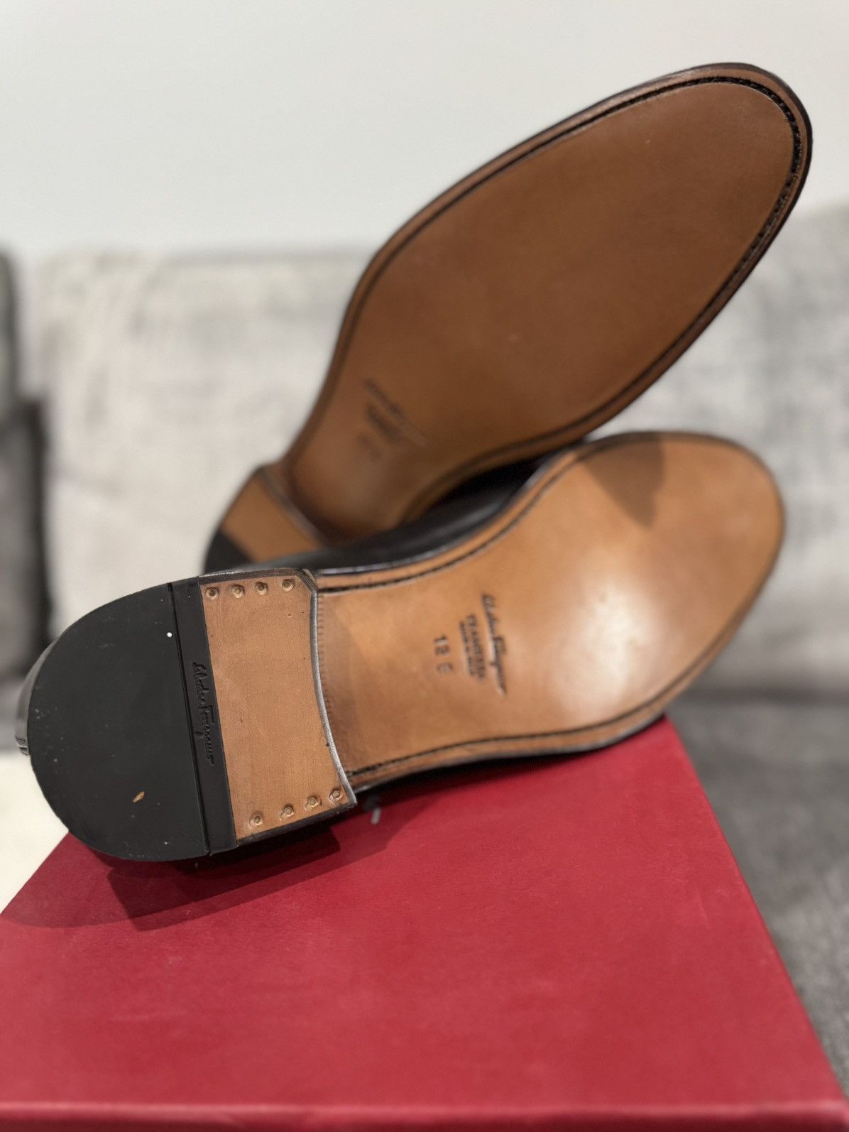 Salvatore Ferragamo Salvatore Ferragamo Angiolo (Nero Calf/Trim) sz. 12E Size US 12 / EU 45 - 5 Thumbnail