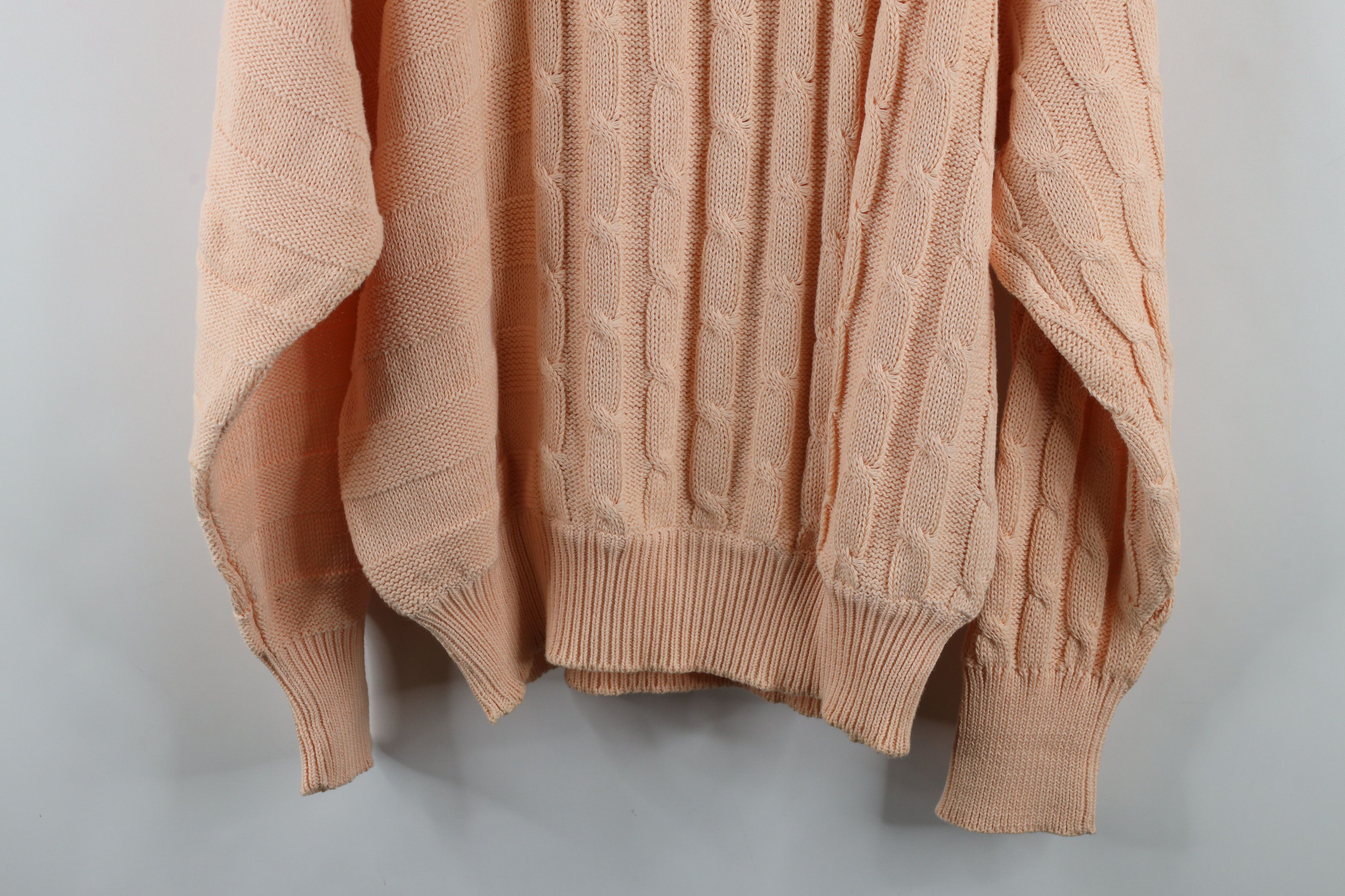 Vintage Vintage 90s Streetwear Chunky Cable Knit Sweater Pink Cotton Size US M / EU 48-50 / 2 - 10 Thumbnail