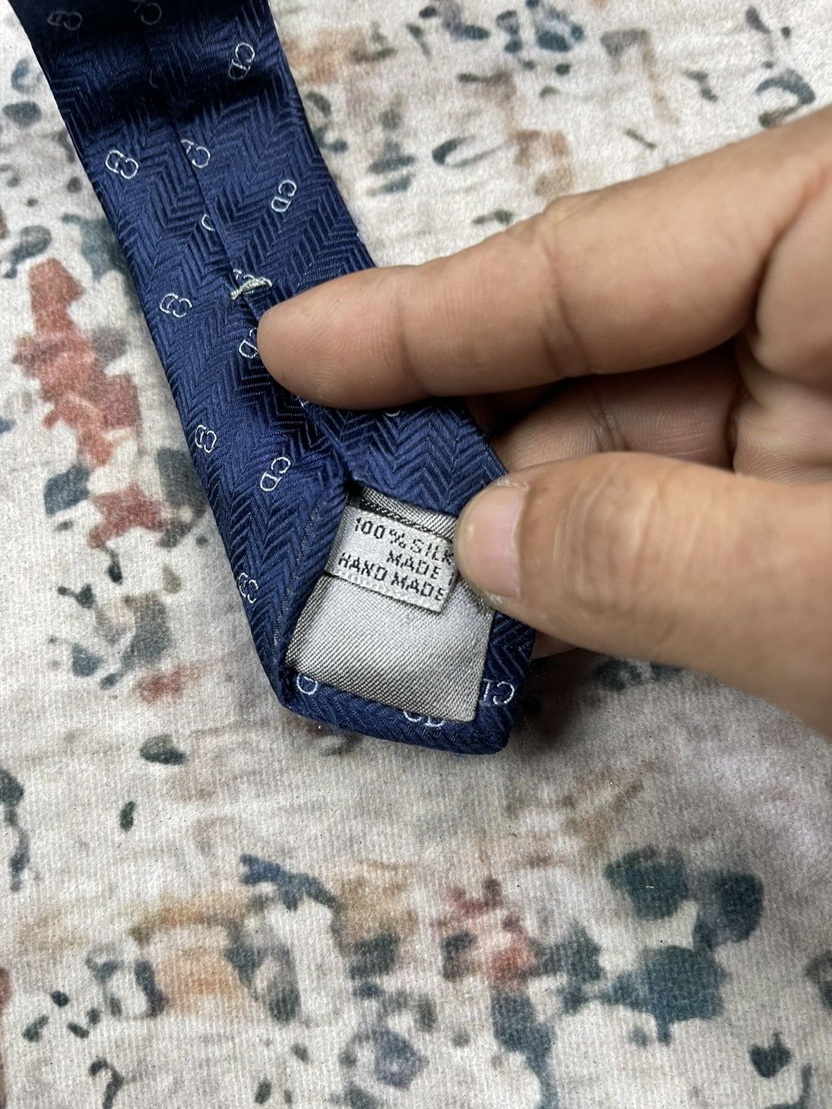 Dior Dior Fullprint Monogram Harringbone Silk Tie Size ONE SIZE - 3 Thumbnail