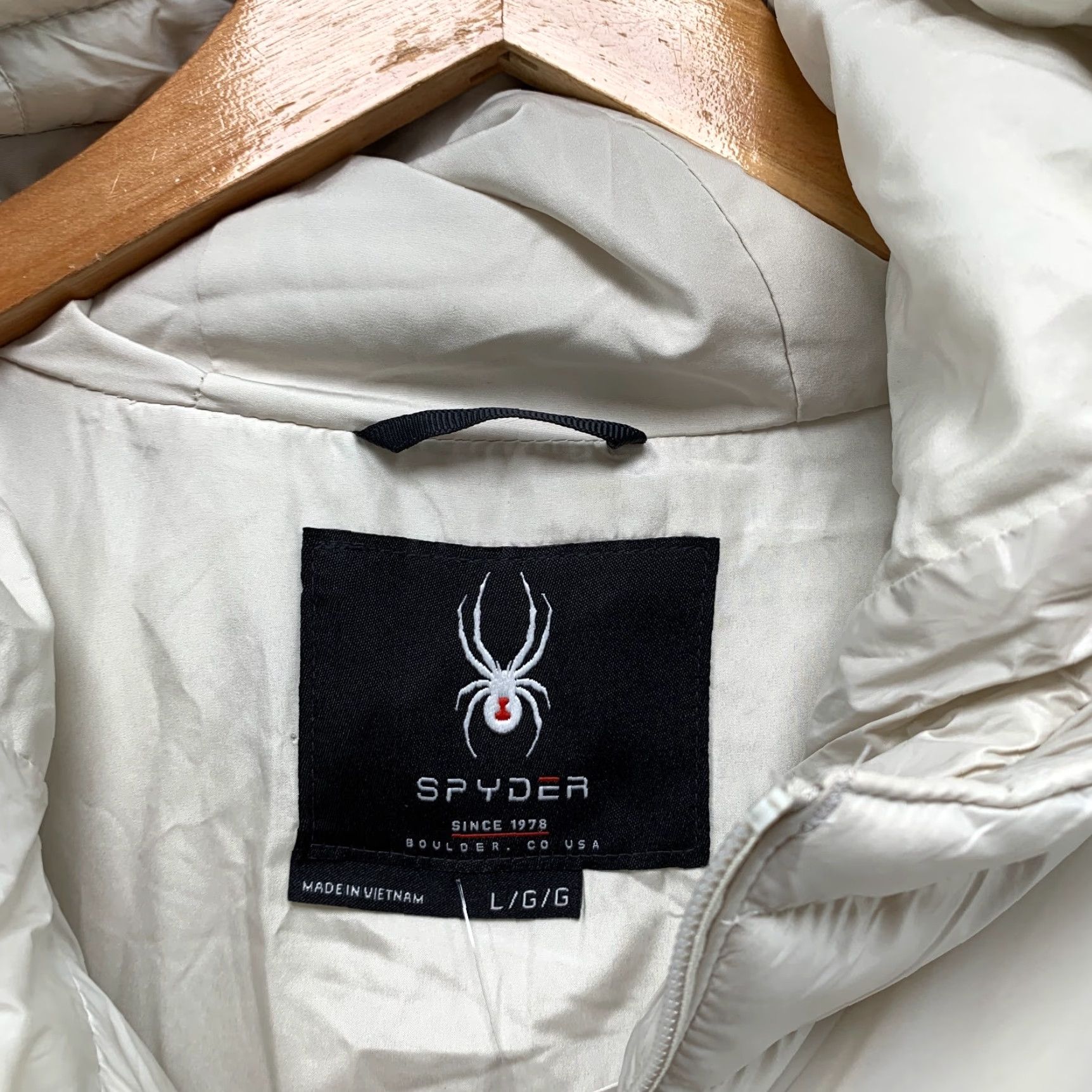 Spyder Spyder Jacket Puffer Hooded Womens L Ivory Lightweight Warm NWT 23.5x26 - NEW, Regular, Size L, Ironed? Size L / US 10 / IT 46 - 3 Thumbnail