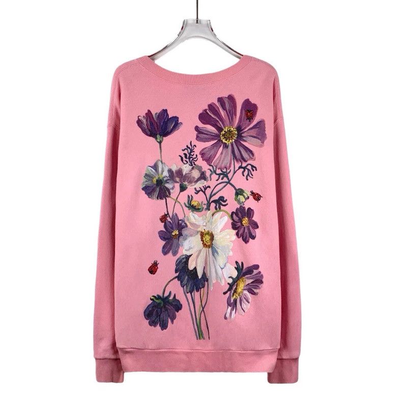 Gucci Gucci Pink deer letter printed cotton round-neck long-slee Size S / US 4 / IT 40 - 2 Thumbnail