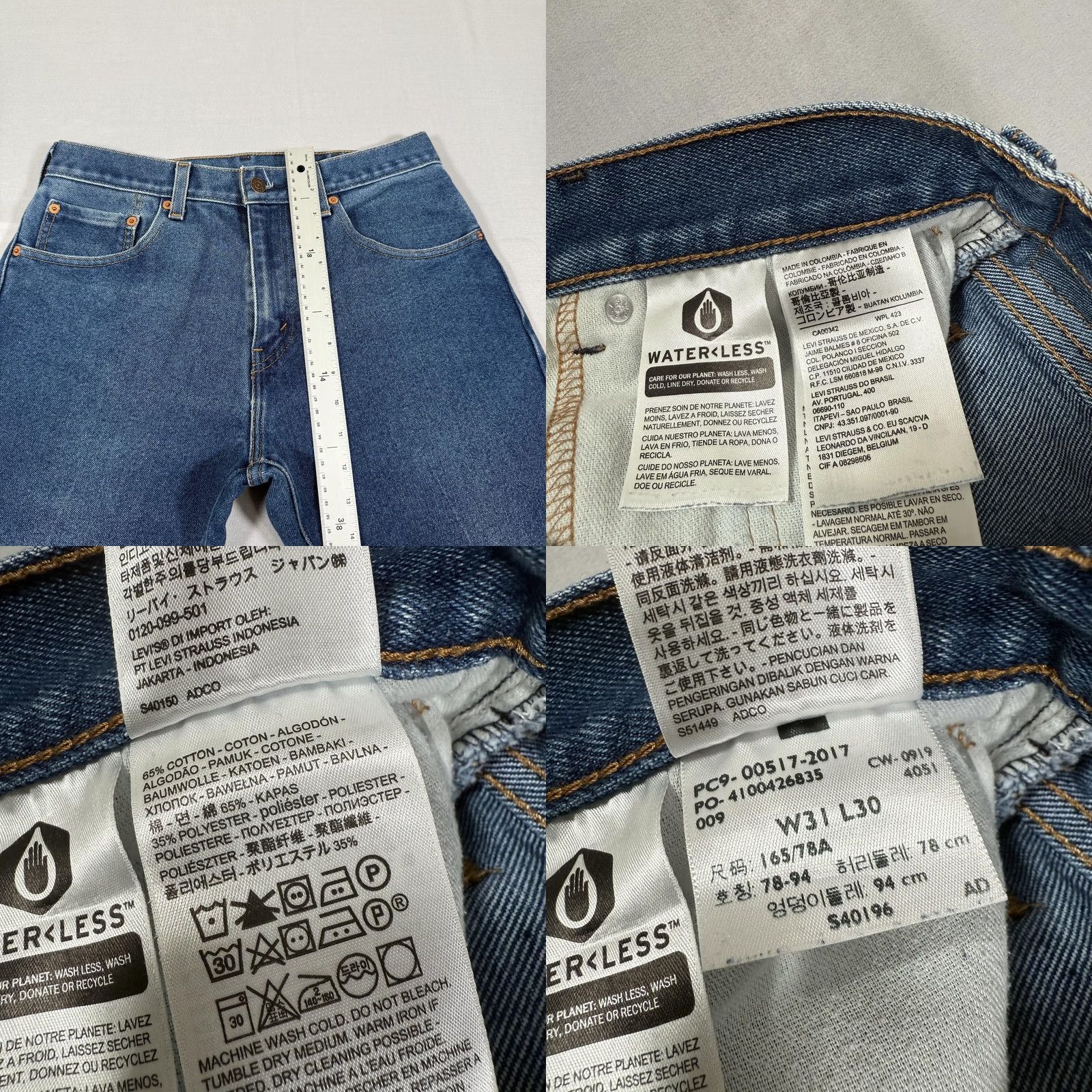 Levi's Levi's Jeans 31x30 Blue 517 Slim Bootcut Denim Pants Pocket Pockets Logo 5-Pocket 65% Cotton 35% Polyester Western Cowboy Work Mens Jeans Size US 31 - 8 Thumbnail