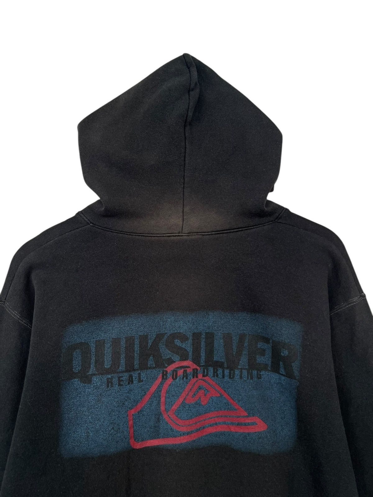 Quiksilver Vintage 90s Quiksilver Baggy Boxy Zipup Black Hoodie Size US L / EU 52-54 / 3 - 5 Thumbnail