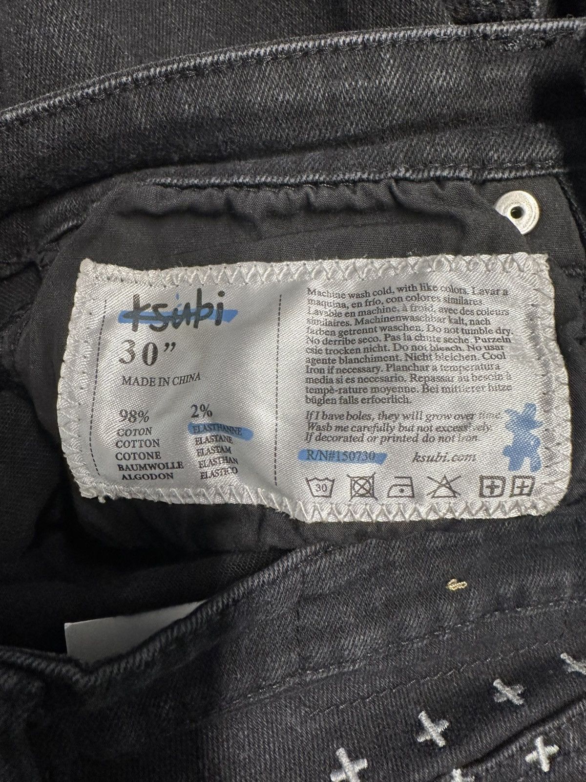 Ksubi Ksubi Knee Rip Plain Black Denim Jeans Size 30 Size US 30 / EU 46 - 5 Thumbnail