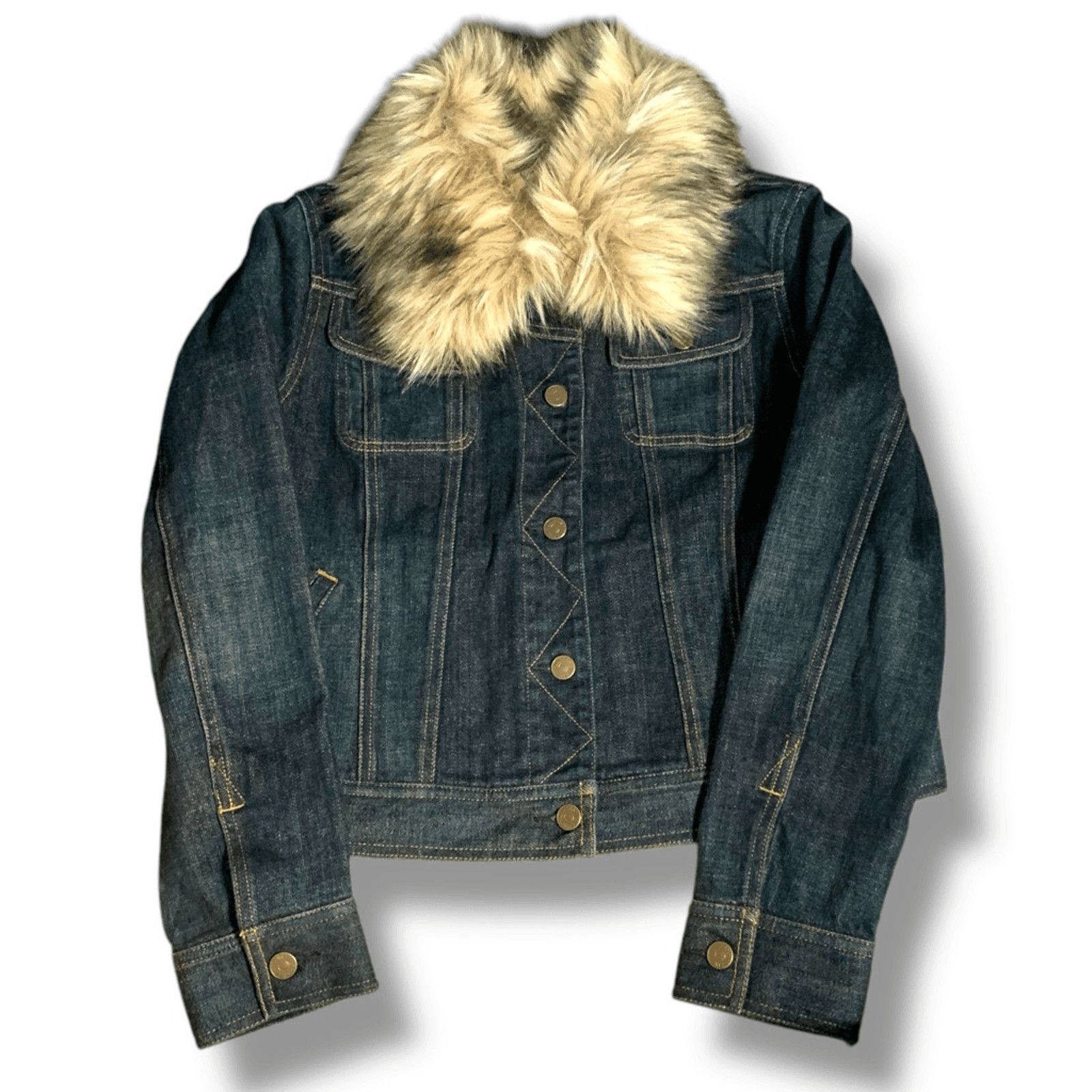 Vintage Vintage Ralph Lauren Denim Jacket Faux Fur Collar Western Size M / US 6-8 / IT 42-44 - 7 Thumbnail