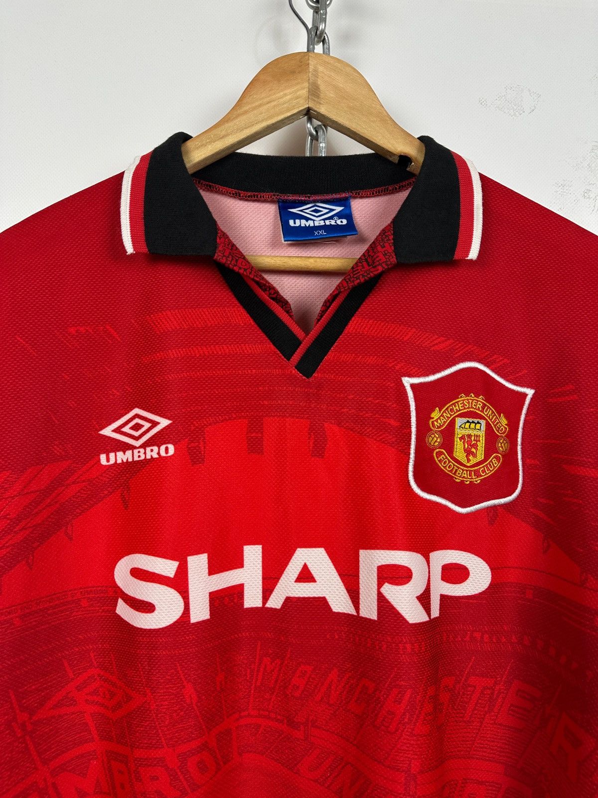 Umbro Vintage 1994-96 Umbro Manchester United Rare Soccer Jersey Size US XXL / EU 58 / 5 - 6 Thumbnail