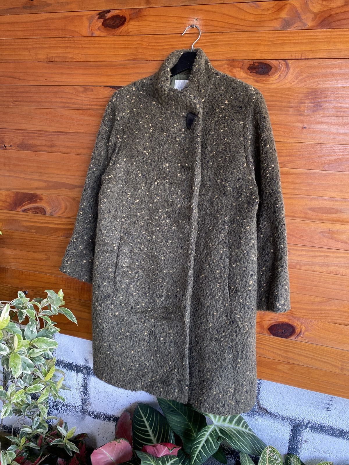 Japanese Brand Vintage Lapislazuli Wool Blend Long Coat Olive Green Size M / US 6-8 / IT 42-44 - 4 Thumbnail