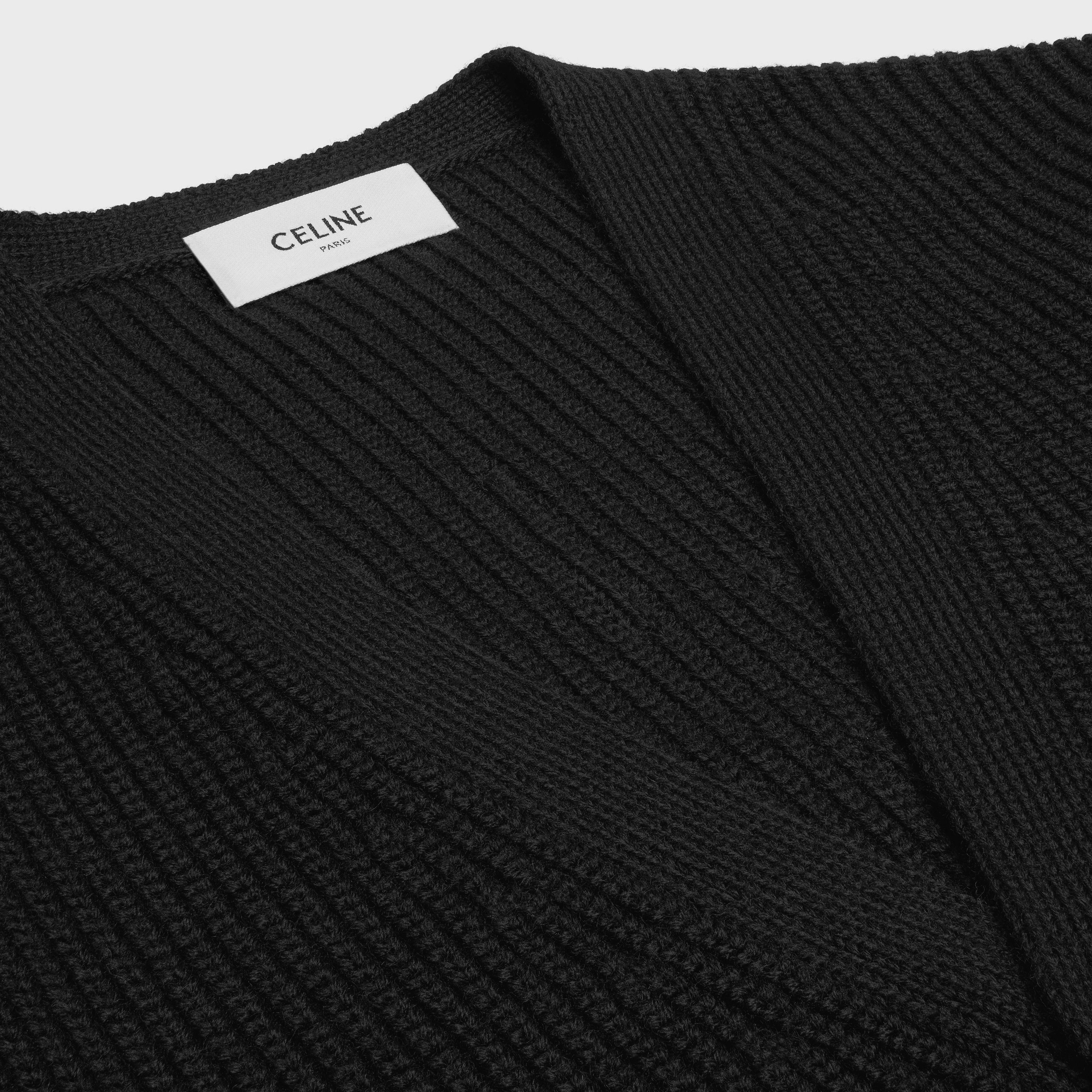 Celine o1bcso1str0925 2AD0P830I Long College Cardigan in Black/Ecru Size US S / EU 44-46 / 1 - 3 Thumbnail
