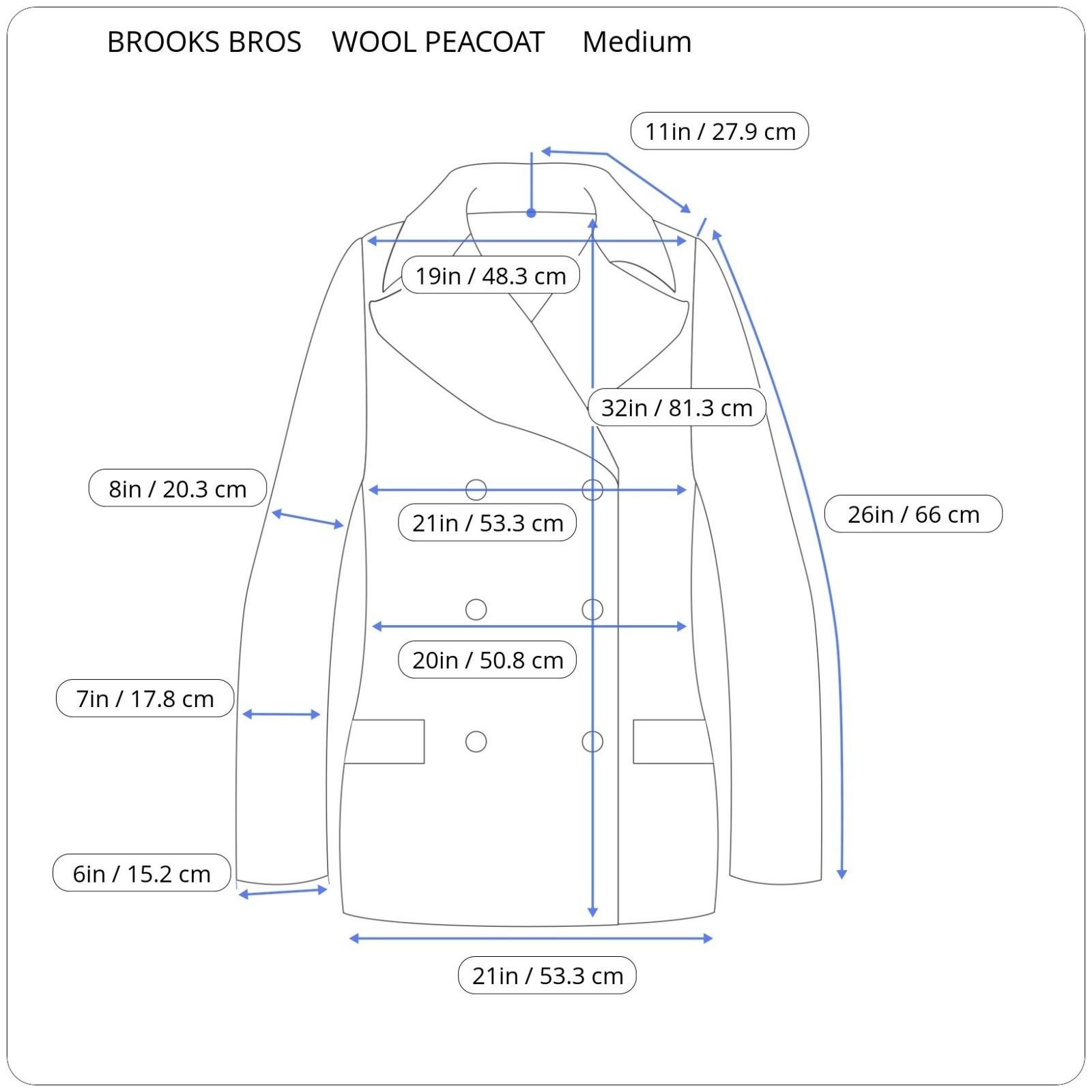 Brooks Brothers Brooks Brothers Black Wool Button Up Peacoat Medium Pockets Size US M / EU 48-50 / 2 - 14 Thumbnail