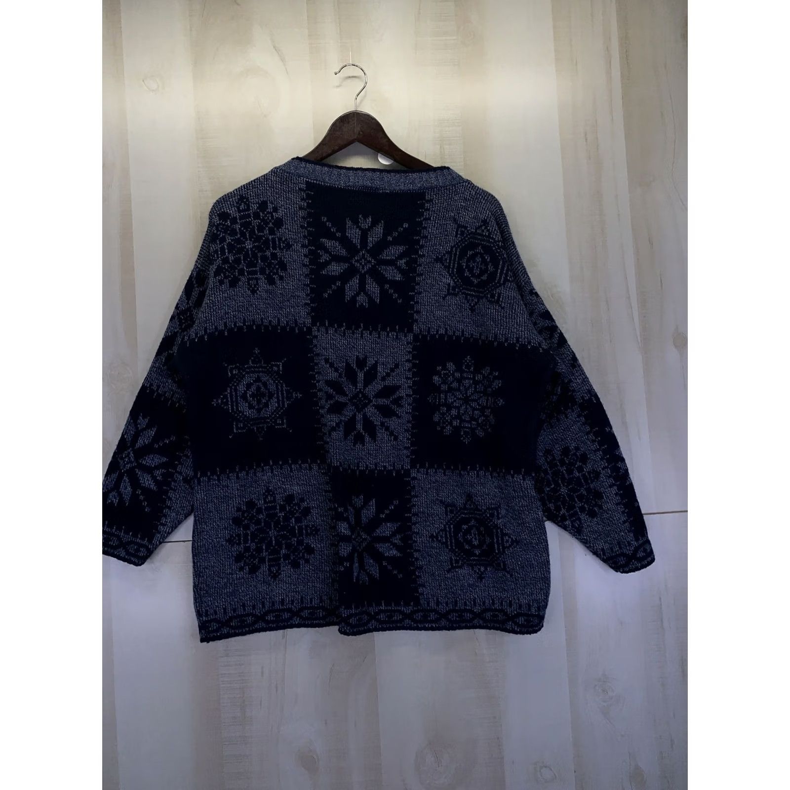 Essentials VINTAGE Classic Essentials Sweater Womens Plus Size 22 Snowflake Knit Blue Pullover 3/4 Sleeve Knit Wool Blend Cotton Blend Size 3XL / US 20-22 - 5 Thumbnail