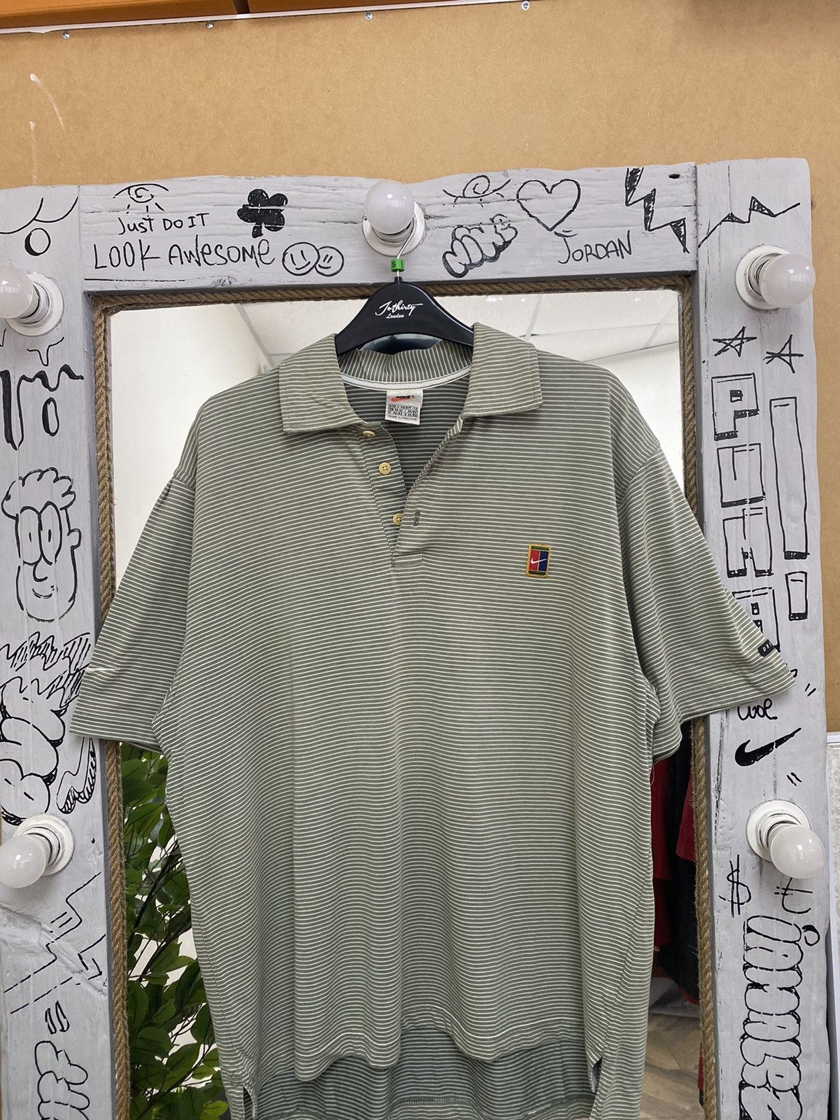 Nike × Vintage Vintage 90s Nike Court Tennis Agassi Stripes Polo Shirt Size US M / EU 48-50 / 2 - 1 Thumbnail
