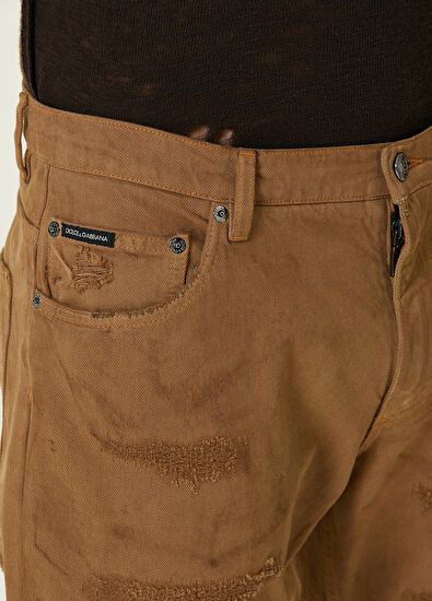Dolce & Gabbana o1y0125 Logo Print Jeans in Brown Size US 32 / EU 48 - 4 Thumbnail