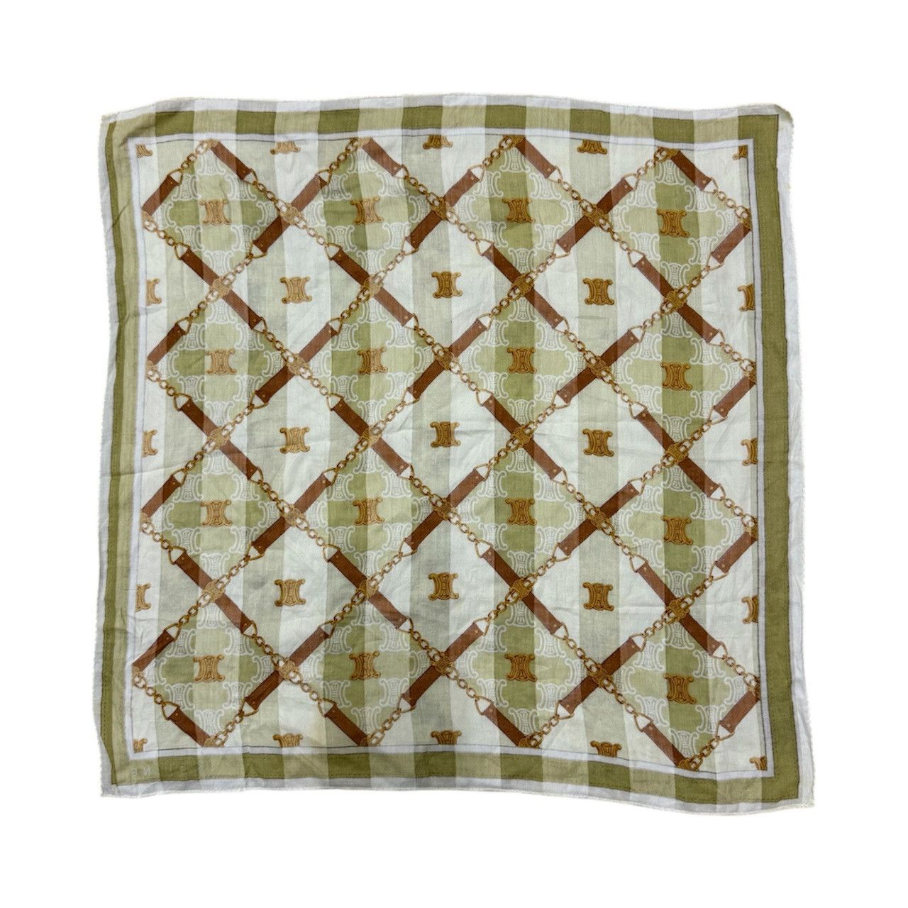 Celine Celine Handkerchief/Pocketsquares Olive Green Size ONE SIZE - 3 Thumbnail