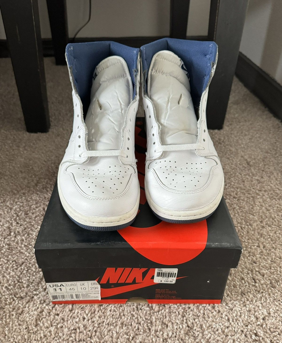 retro 1 metallic navy