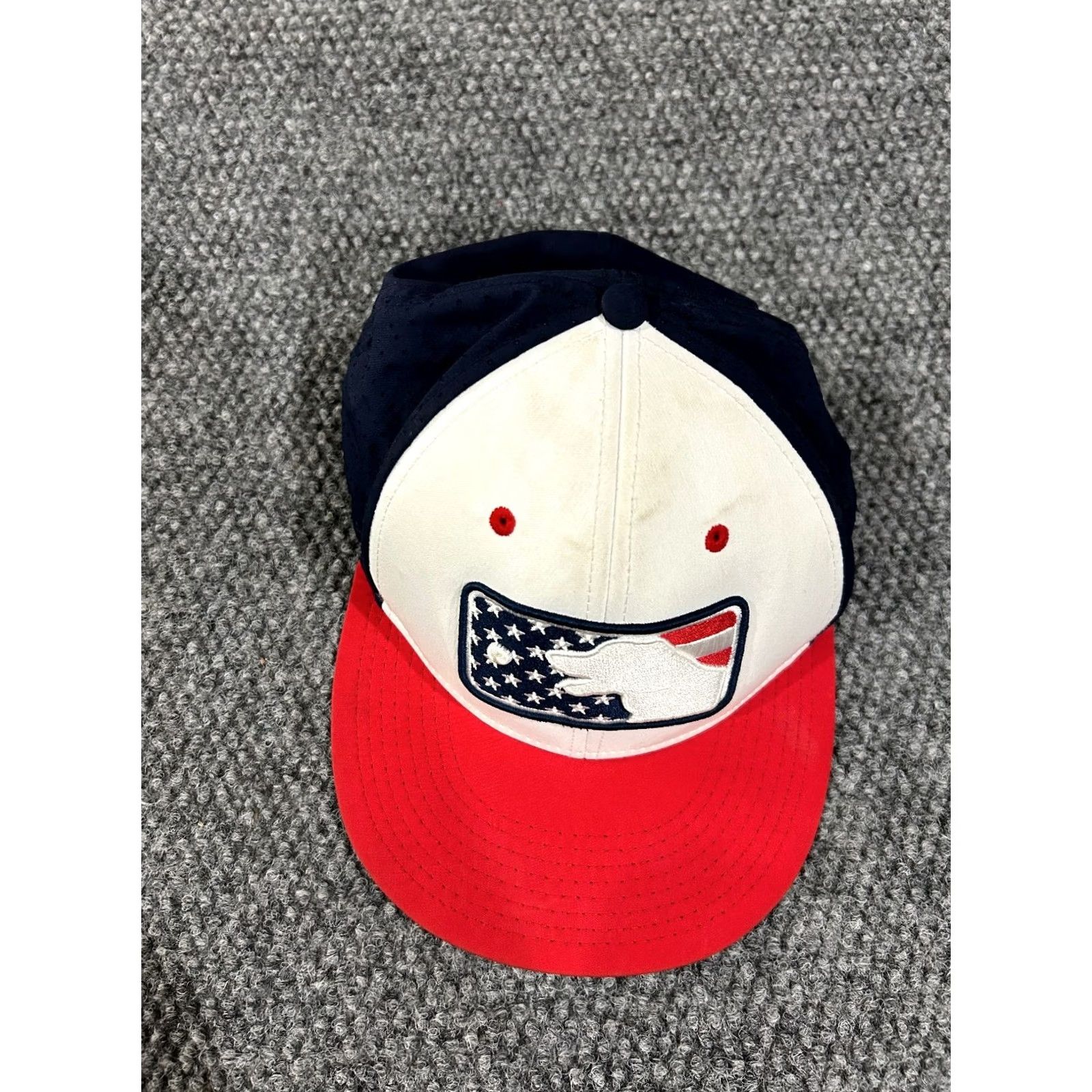 MLB The Game MLB Baseball Cap Mens One Size Adjustable Blue White Red American Flag Logo Beach Casual Sports Hats Size ONE SIZE - 3 Thumbnail