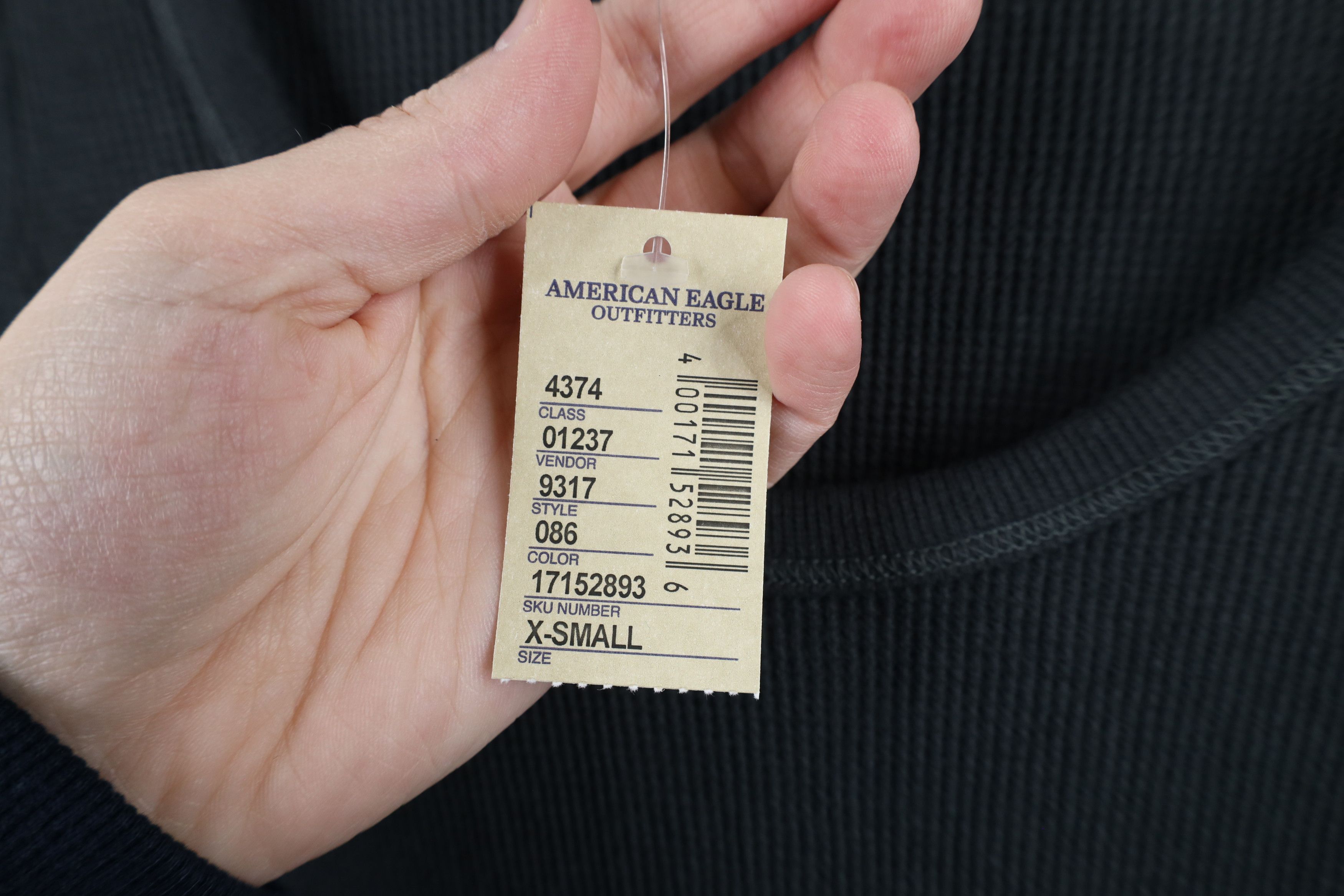 American Eagle Outfitters × Vintage NOS Vintage Y2K American Eagle Waffle Knit T-Shirt Gray Size XS / US 0-2 / IT 36-38 - 5 Thumbnail