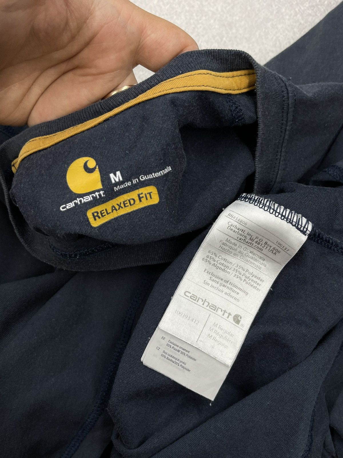 Carhartt × Carhartt Wip × Vintage Vintage Carhartt Force Cotton Longsleeve Navy Y2K Size US M / EU 48-50 / 2 - 7 Thumbnail