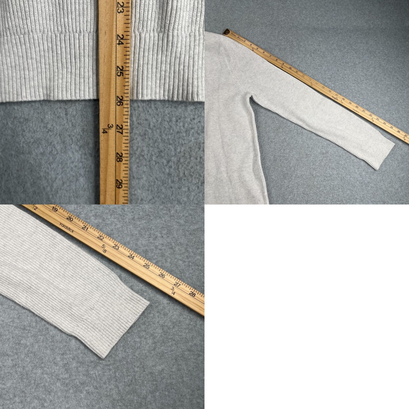 Express Express Sweater Womens XL Ivory Ribbed Knit 1/4 Zip Long Sleeve Pullover Size XL / US 12-14 / IT 48-50 - 8 Thumbnail