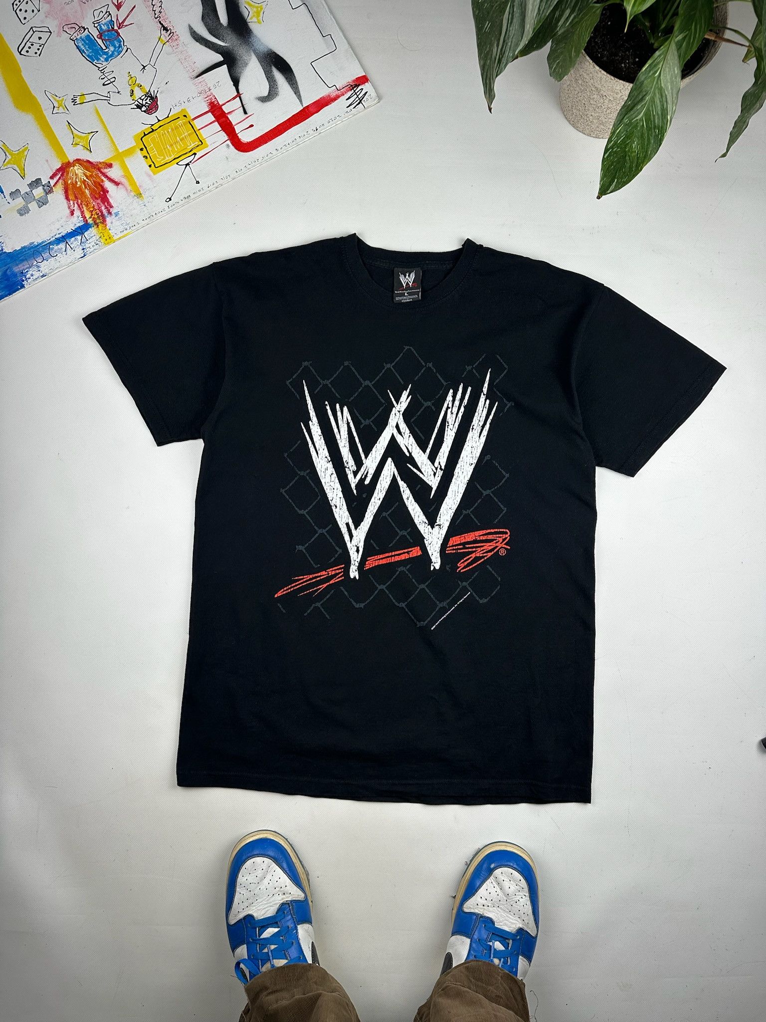 Vintage Vintage 2007 WWE Wrestling Logo Black Large T-Shirt Size US L / EU 52-54 / 3 - 2 Thumbnail
