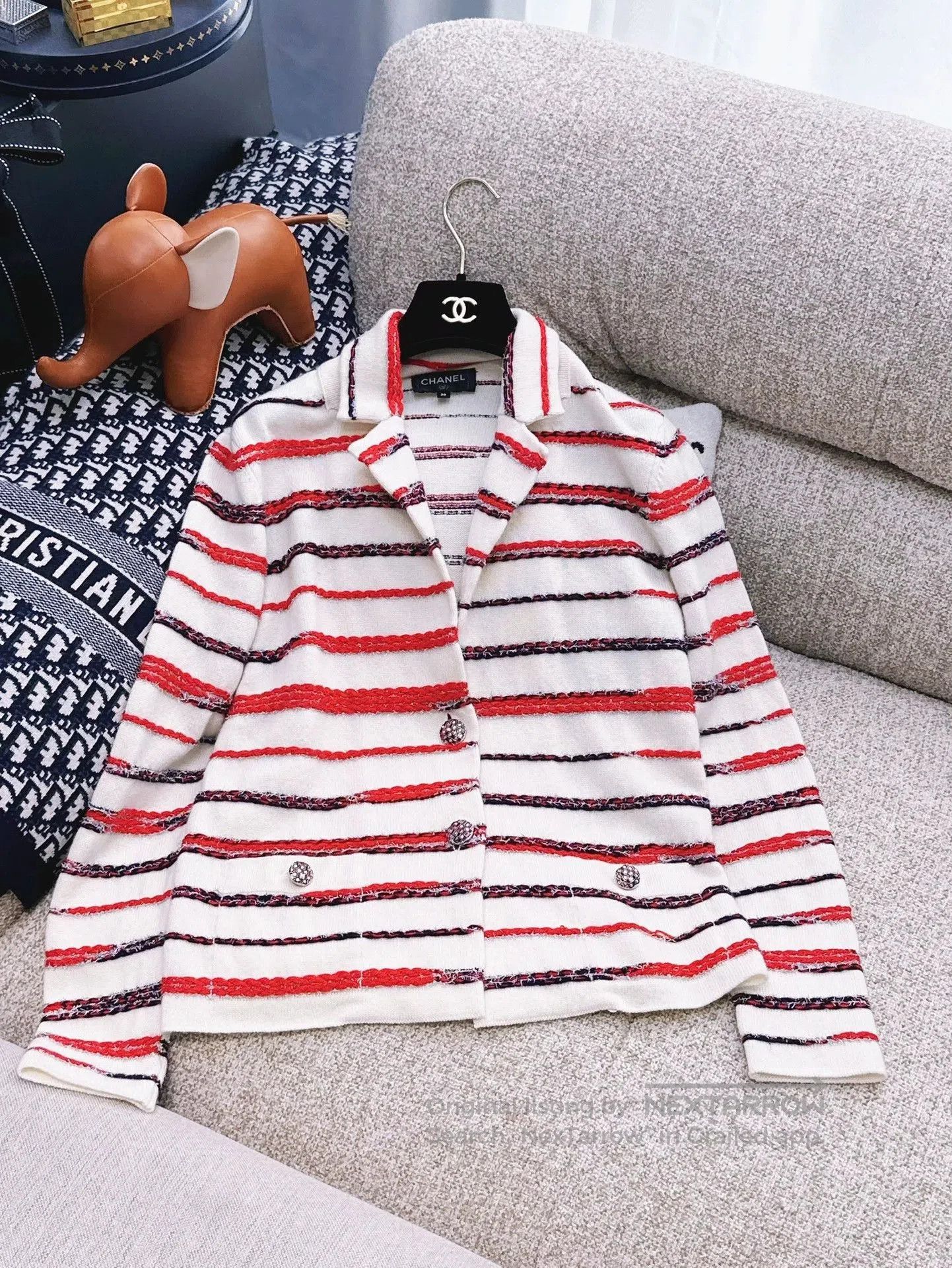 Chanel Chanel 20S Striped Knit Cardigan. Size US M / EU 48-50 / 2 - 1 Thumbnail