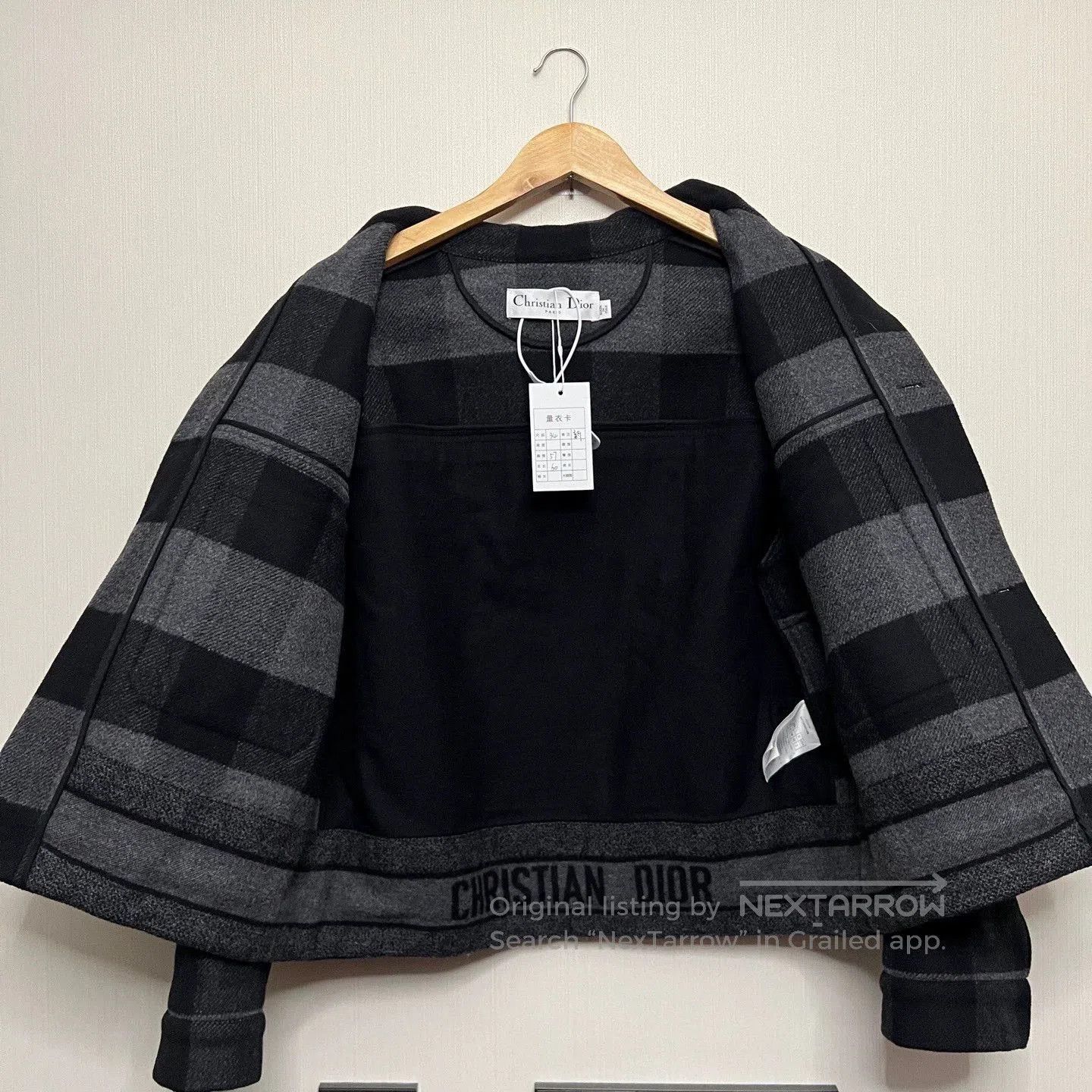 Dior Dior Wool Black Gray Plaid Coat. Size US M / EU 48-50 / 2 - 3 Thumbnail