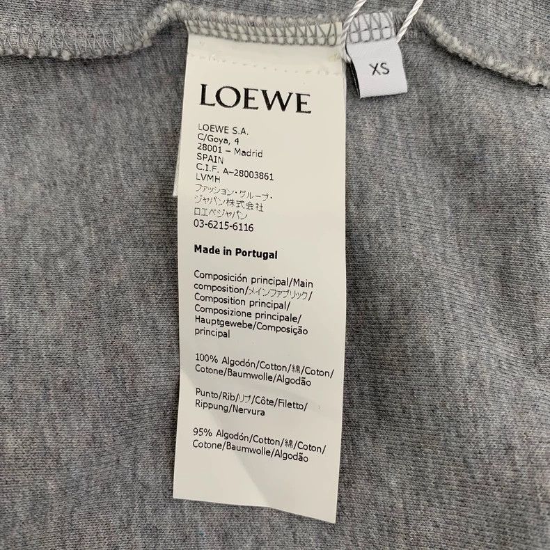 Loewe Loewe Gray logo embroidered cotton hooded drawstring long Size XS / US 0-2 / IT 36-38 - 6 Thumbnail
