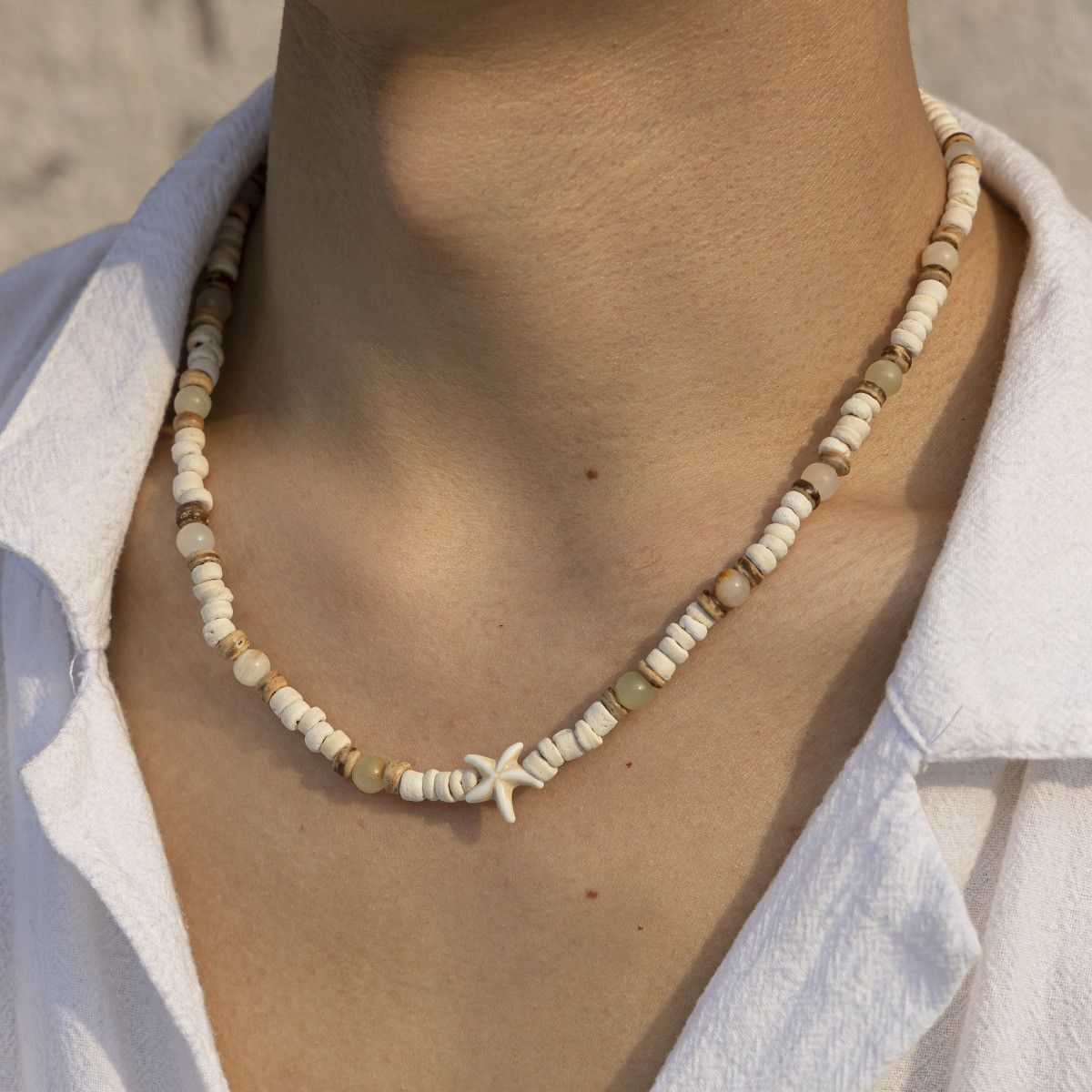 Vintage Coconut Shell Natural Stone Beaded Necklace Size ONE SIZE - 3 Thumbnail