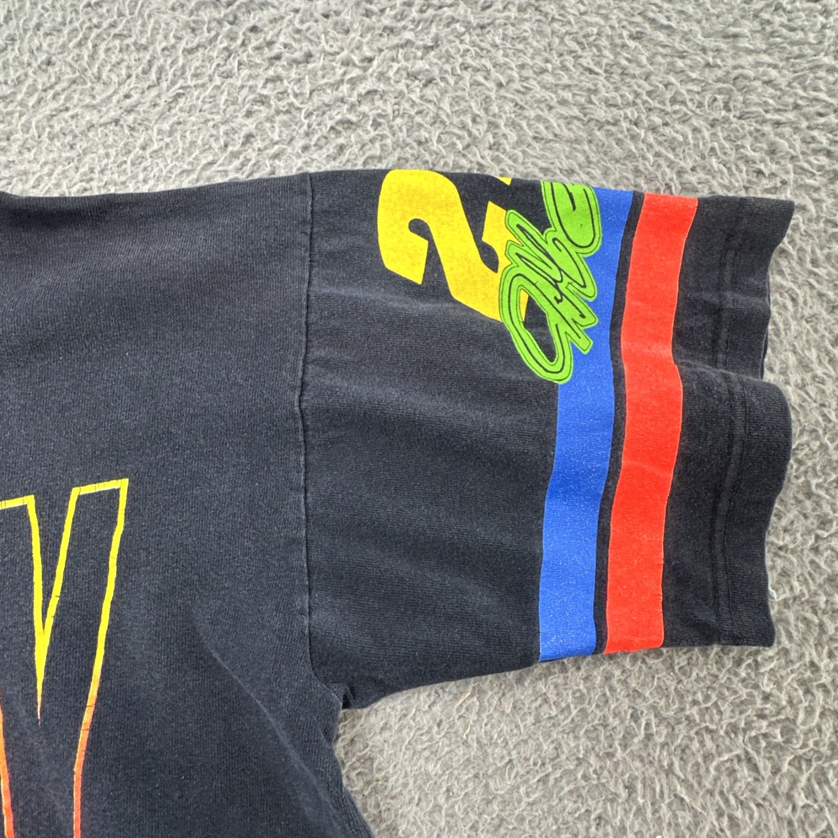 NASCAR Vintage 90s Jeff Gordon NASCAR Hangin' It All Out T-shirt Size 2XL Black Cotton Unisex Adults Short Sleeve Round Neck 90s Theme Mens Womens Size US XXL / EU 58 / 5 - 3 Thumbnail