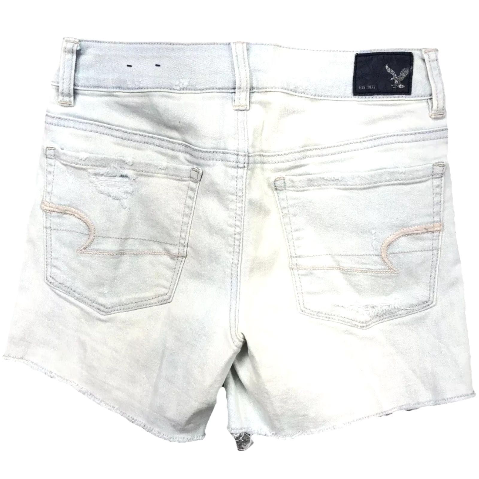 American Eagle Outfitters American Eagle Shorts Women 2 Hi Rise Cut Off Shortie Jean Super Stretch Ladies Size 26" / US 2 / IT 38 - 2 Thumbnail