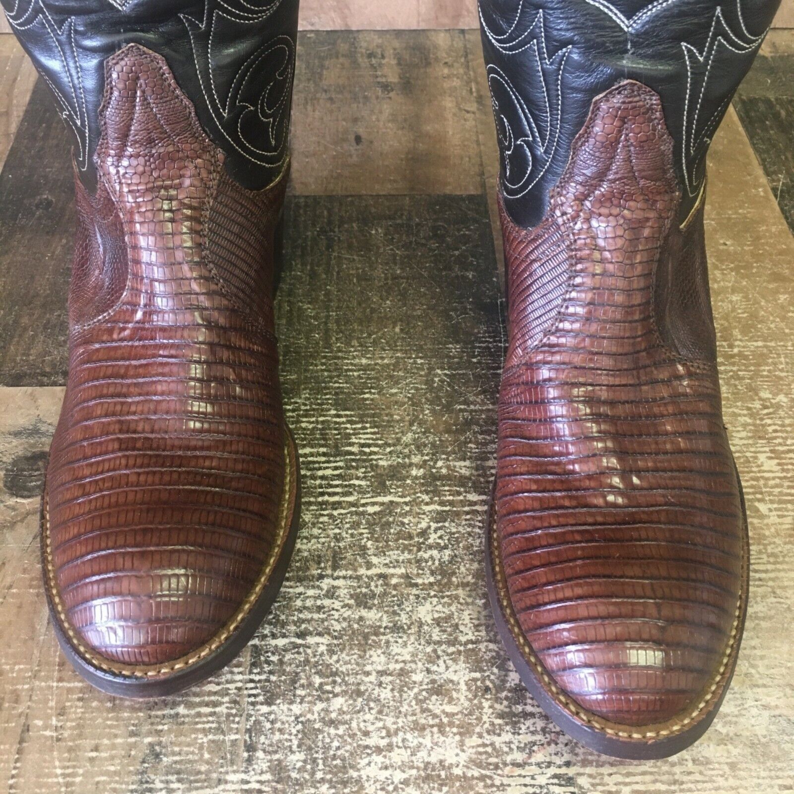Tony Lama Tony Lama Vintage Gold Label Lizard Cowboy Boots Womens 4 B Size US 4 / IT 34 - 6 Thumbnail