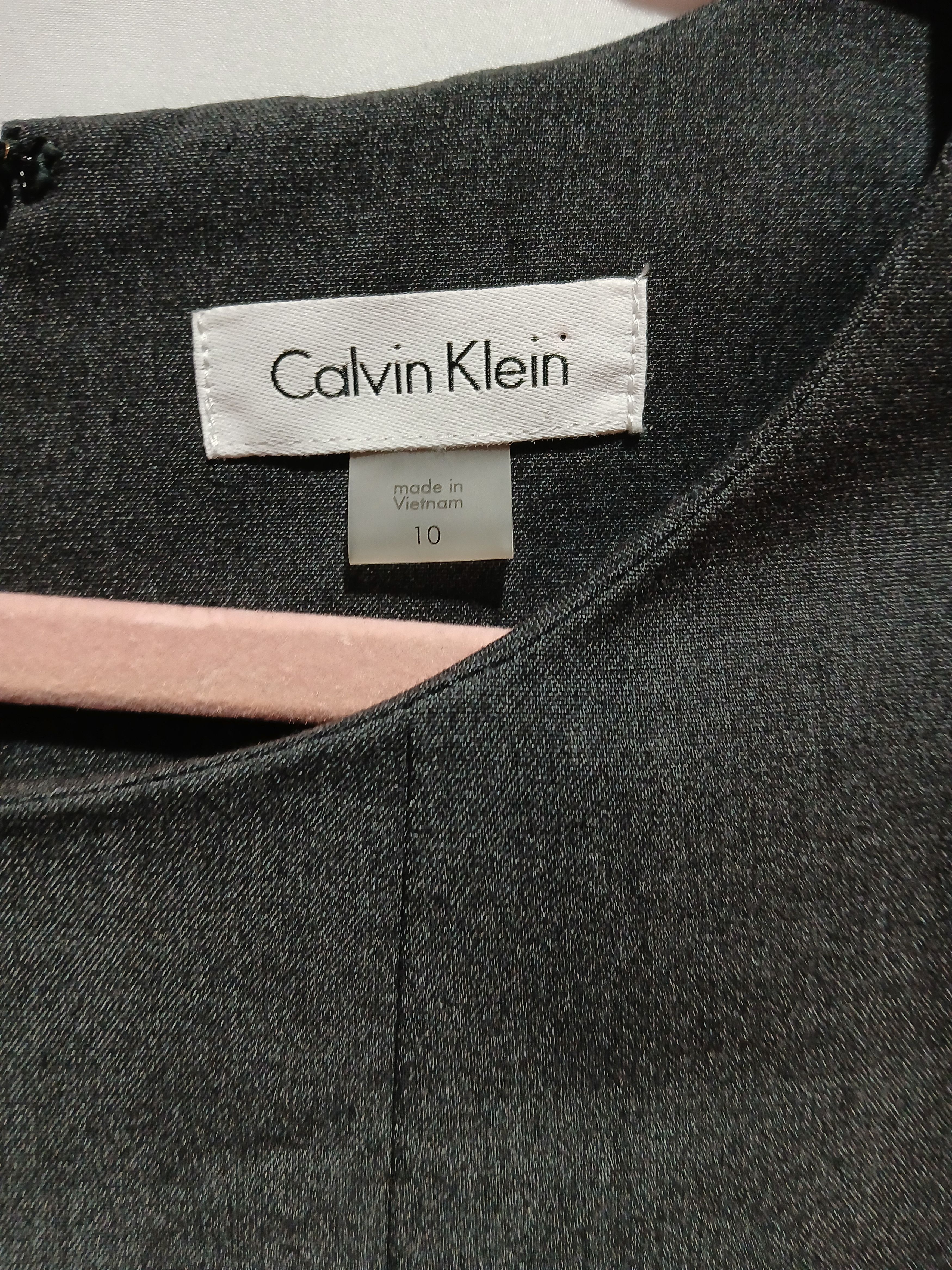 Calvin Klein Calvin Klein charcoal and black dress size 10 Size L / US 10 / IT 46 - 4 Thumbnail