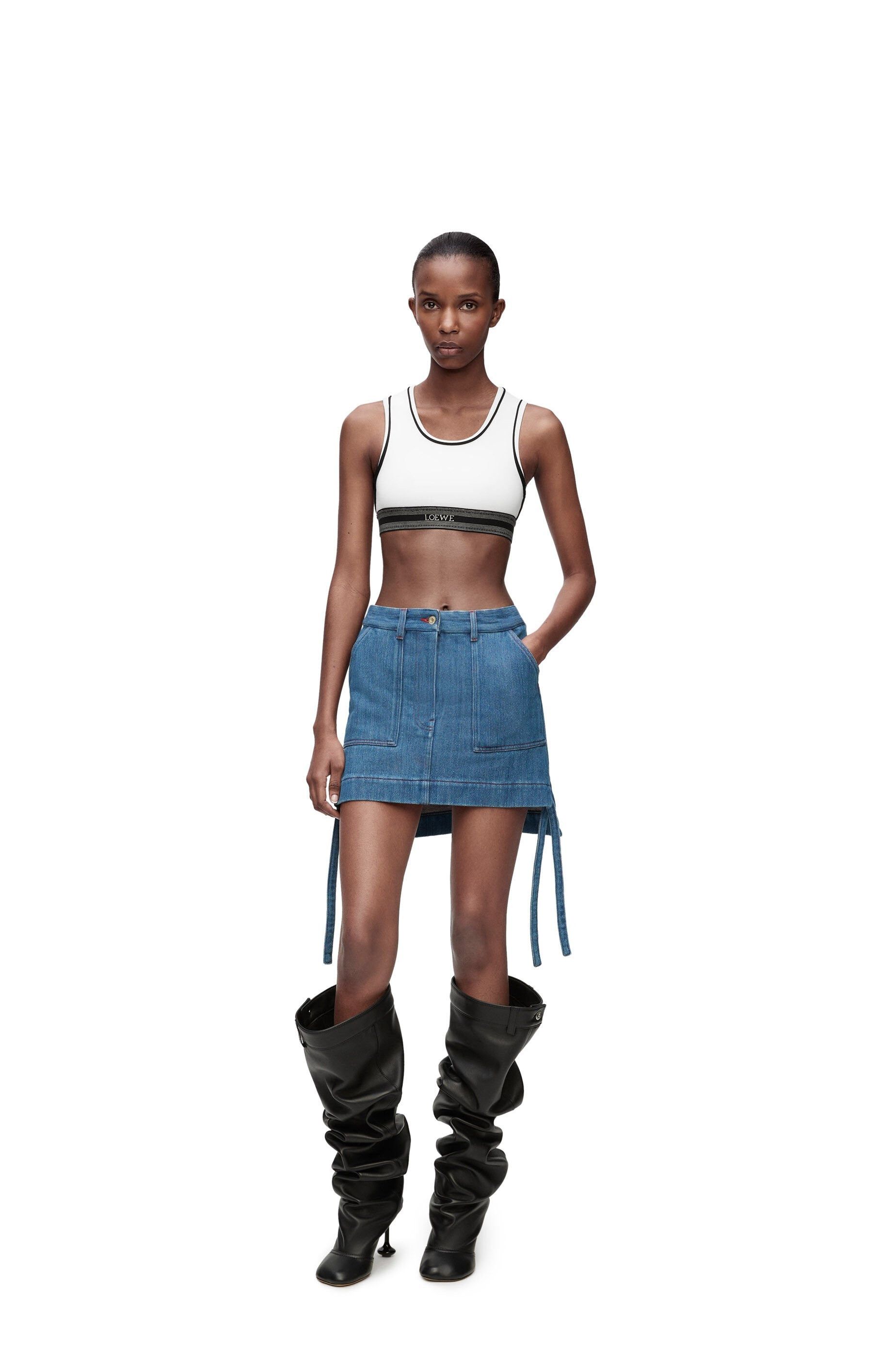 Loewe o1in1g0426 Cropped Tank Top in Viscose in White Size S / US 4 / IT 40 - 2 Thumbnail