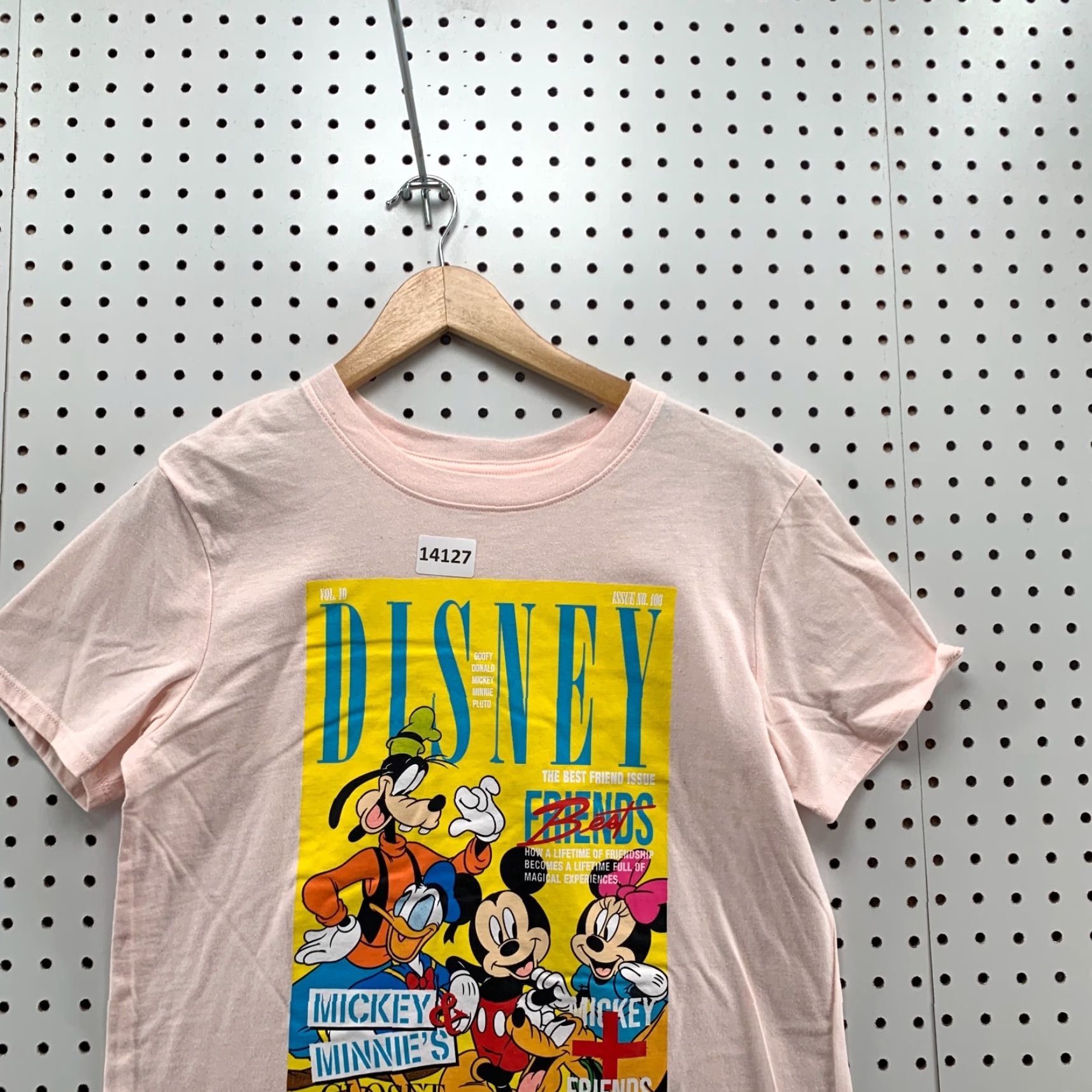Disney Disney Women's T-Shirt Pink Mickey Mouse and Friends Crew Neck Short Sleeve Medium M Modern Cotton Blend Shirt Size 36" / US 14 / IT 50 - 4 Thumbnail