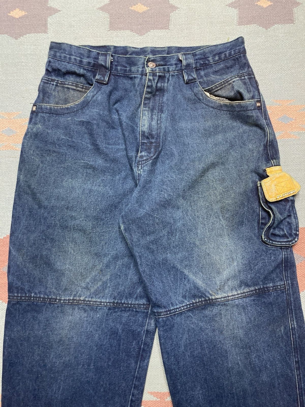 Bare Fox × Vintage Vtg y2k baggy jeans wide skater carpenter rave yellow 34x30 Size US 34 / EU 50 - 7 Thumbnail