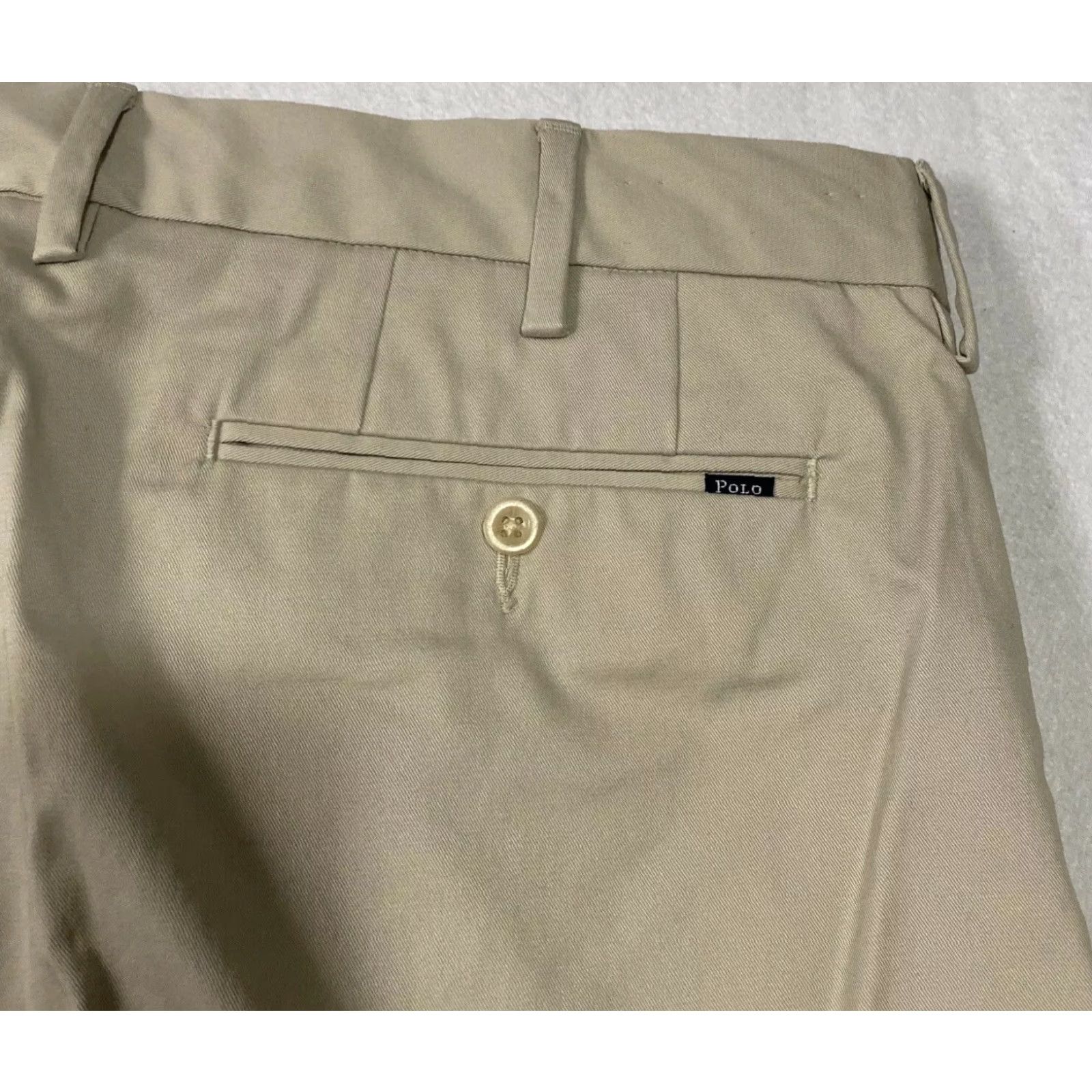 Polo Ralph Lauren Polo Ralph Lauren Chino Pants Men 38x34 Flat Front Casual Solid Cotton Tan Khaki/ Ivory Logo Button Pockets Mens Regular Straight Inseam 34 Size US M / EU 48-50 / 2 - 7 Thumbnail
