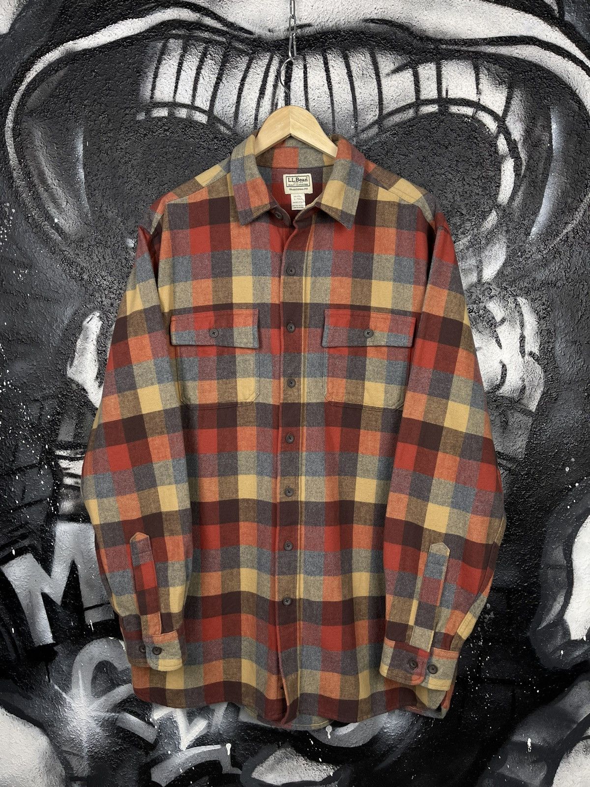 L.L. Bean × Vintage L.L Bean Chamois Plaid Shirt Men’s Traditional Fit Size US L / EU 52-54 / 3 - 3 Thumbnail