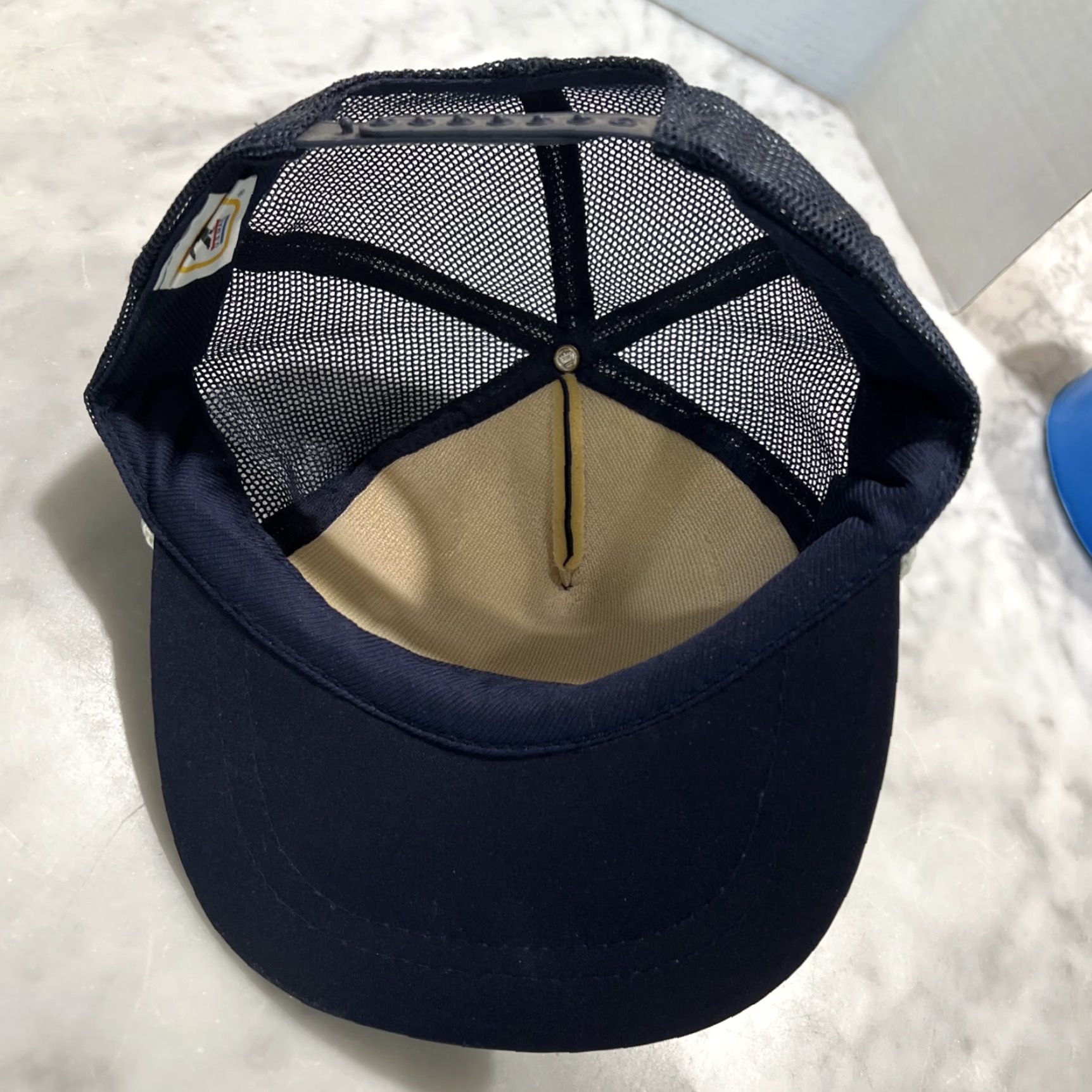 Express VINTAGE USPS Express Mail Eagle Rope Trucker Snapback Hat Cap Foam Crownco Men Adjustable Blue 80s USA Eagle Rope Vintage Style Nike? Size ONE SIZE - 7 Thumbnail
