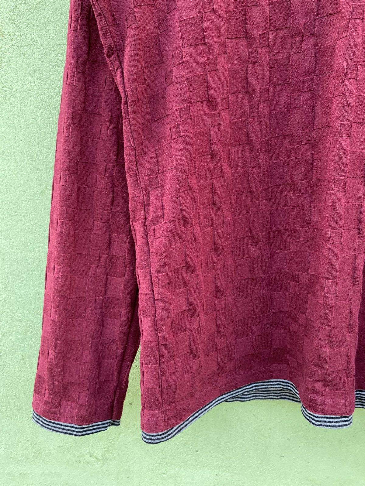 Japanese Brand Beams Heart Burgundy Textured Long Sleeve Japanese Vintage Size US M / EU 48-50 / 2 - 5 Thumbnail