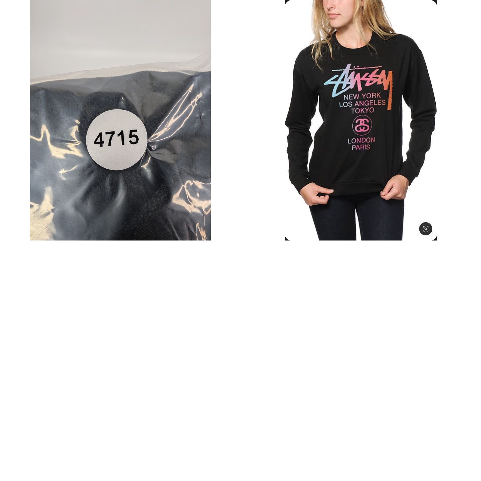 Rainbow VINTAGE Stussy Sweatshirt Black Sweater Pullover L Women Rainbow World Tour Worldwide Logo Crew Neck All Seasons Fall Spring Summer Winter Size L / US 10 / IT 46 - 9 Thumbnail