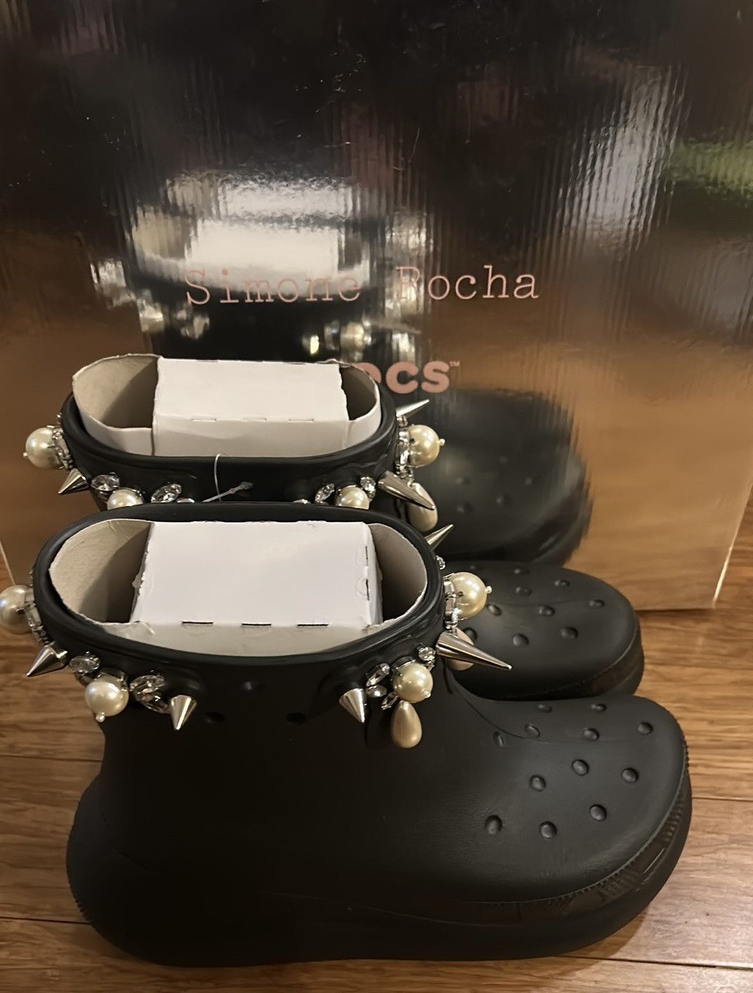 Simone Rocha Simone Rocha Crocs Crush Boot Black Size US 7 / EU 40 - 3 Thumbnail