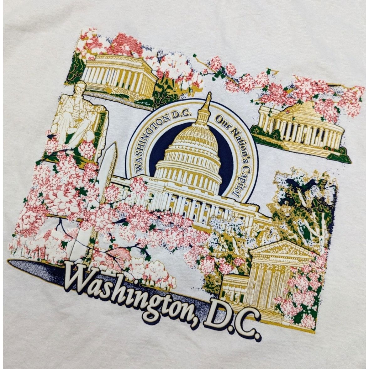 DC × Delta × Vintage Y2K Washington D.C. Cherry Blossoms travel t-shirt Size US XL / EU 56 / 4 - 2 Thumbnail