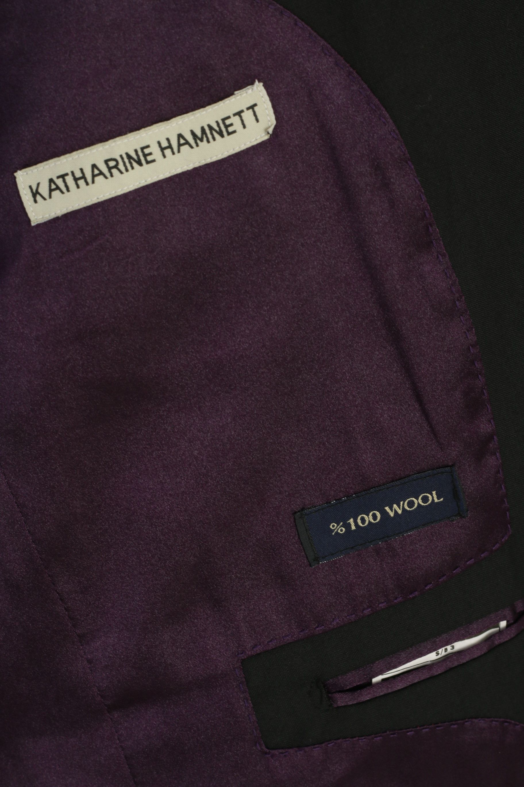 Katharine Hamnett London Katharine Hamnett Men 42 Blazer Black Wool 9207 Size 42R - 5 Thumbnail