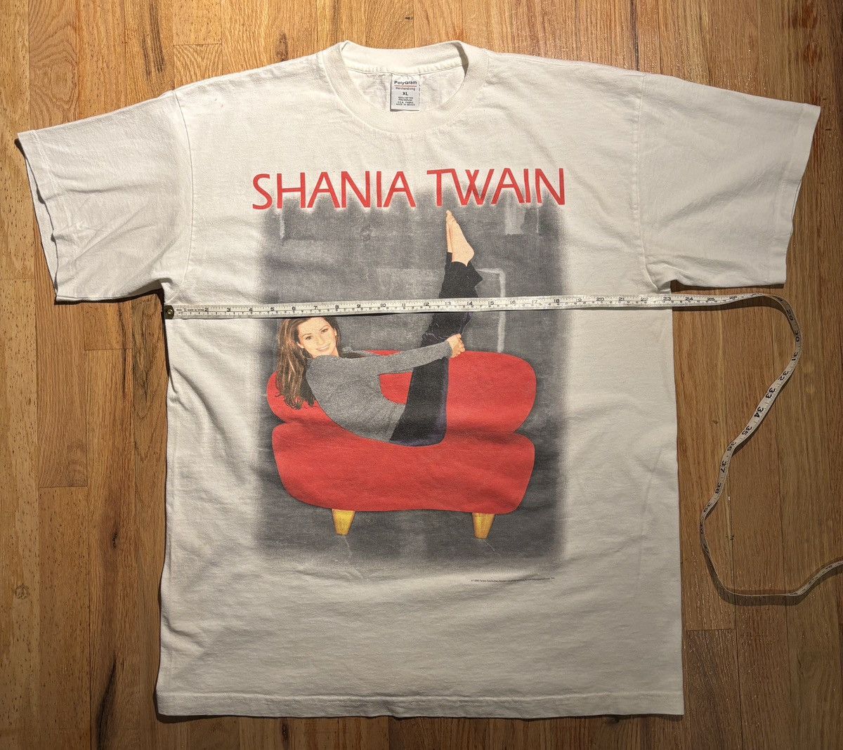 Vintage Vintage 1998 Shania Twain World Tour Tee Shirt Size US XL / EU 56 / 4 - 9 Thumbnail