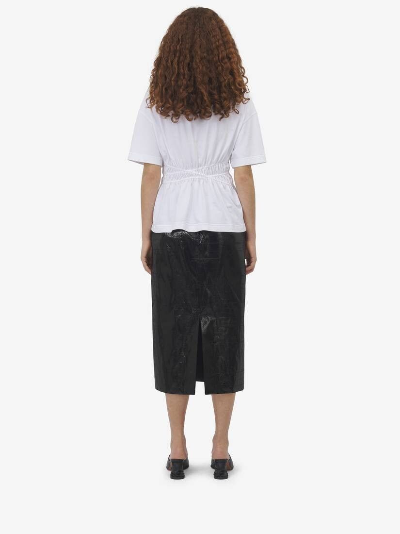 Alexander McQueen o1srvl11e0326 Gathered T-Shirt in White Size M / US 6-8 / IT 42-44 - 4 Thumbnail