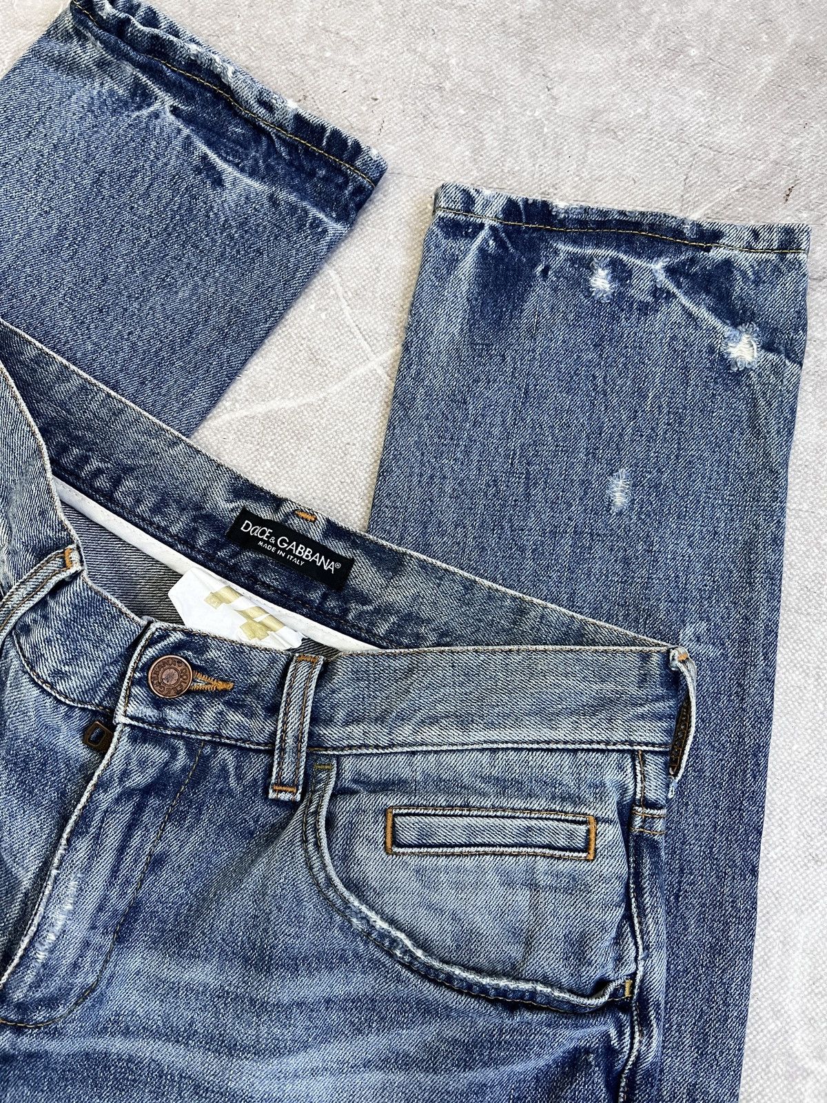 Dolce & Gabbana Dolce Gabbana Denim Slim Jeans Distressed luxury Y2K Size US 30 / EU 46 - 10 Thumbnail