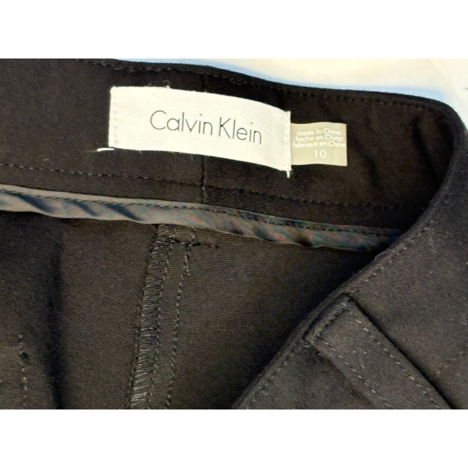 Calvin Klein Calvin Klein Ponte Skinny Jeans 10 Black Modern Stretch Knit Size 32" / US 10 / IT 46 - 2 Thumbnail