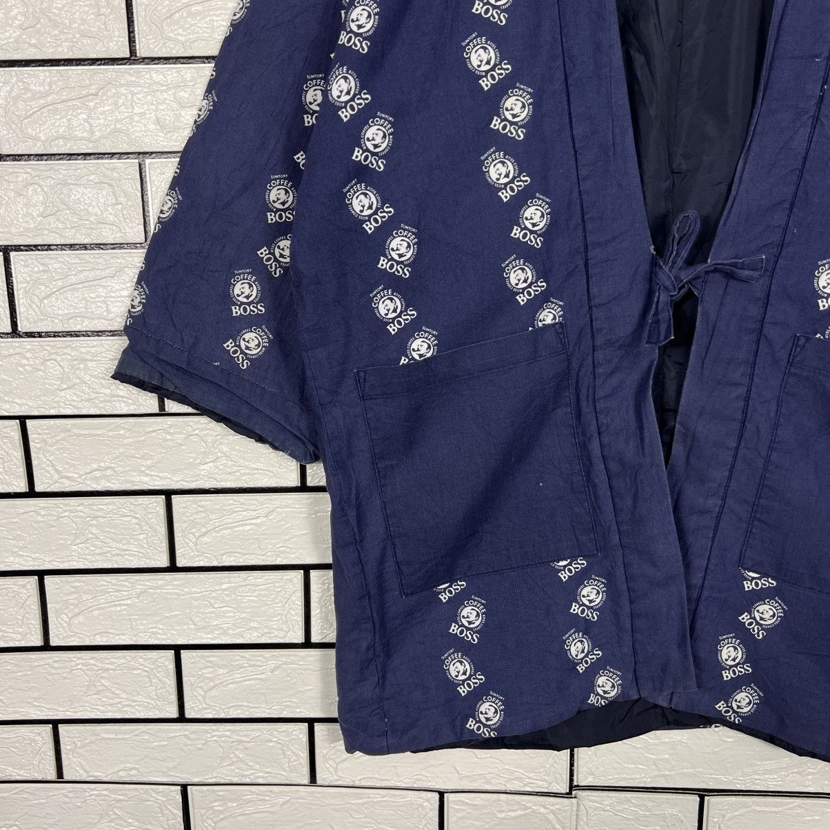Japanese Brand Vintage SUNTORY COFFEE BOSS Kimono Hanten Jacket #4146-C189 Size US L / EU 52-54 / 3 - 5 Thumbnail
