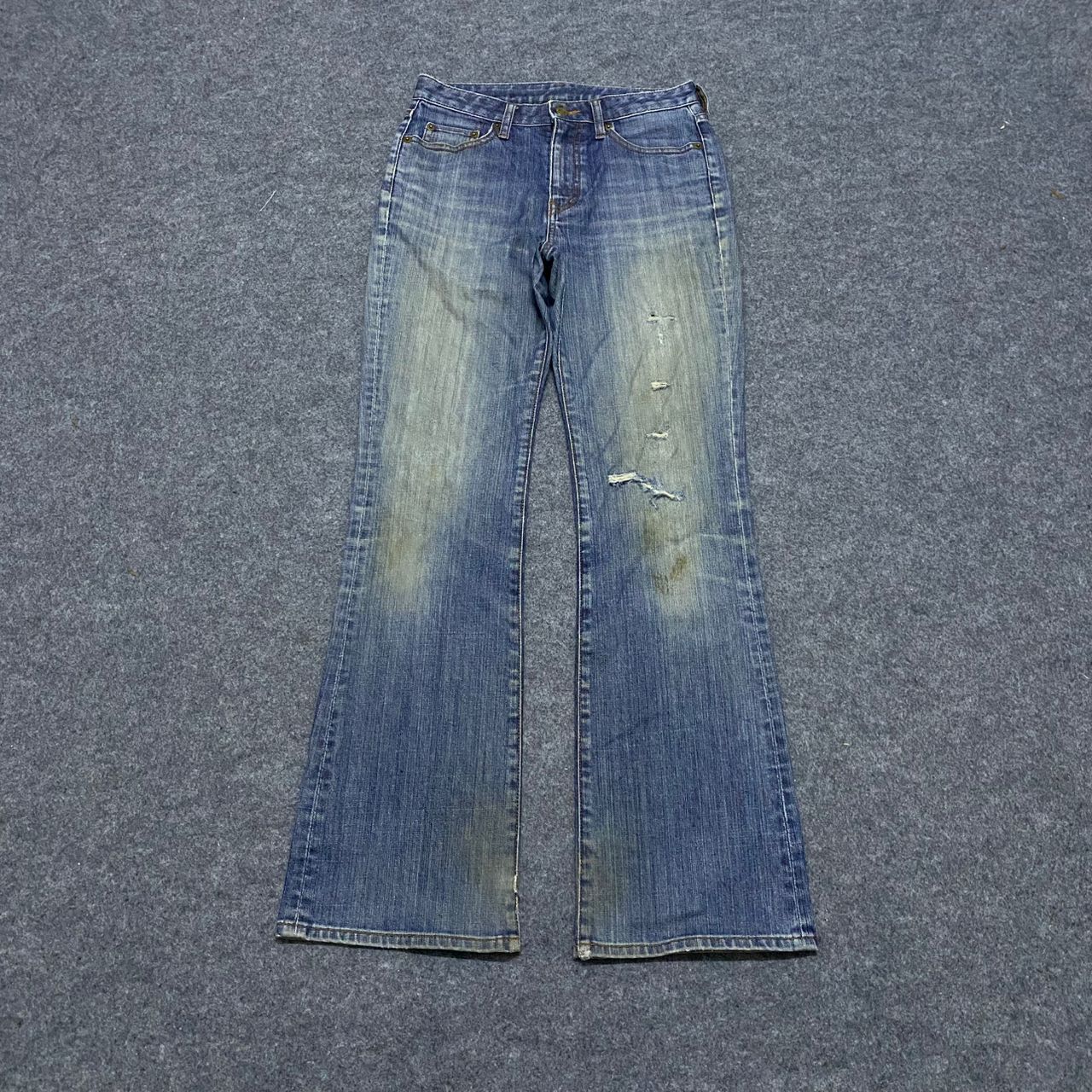 💥Flare💥Vintage Uniqlo Distressed Flare Denim
