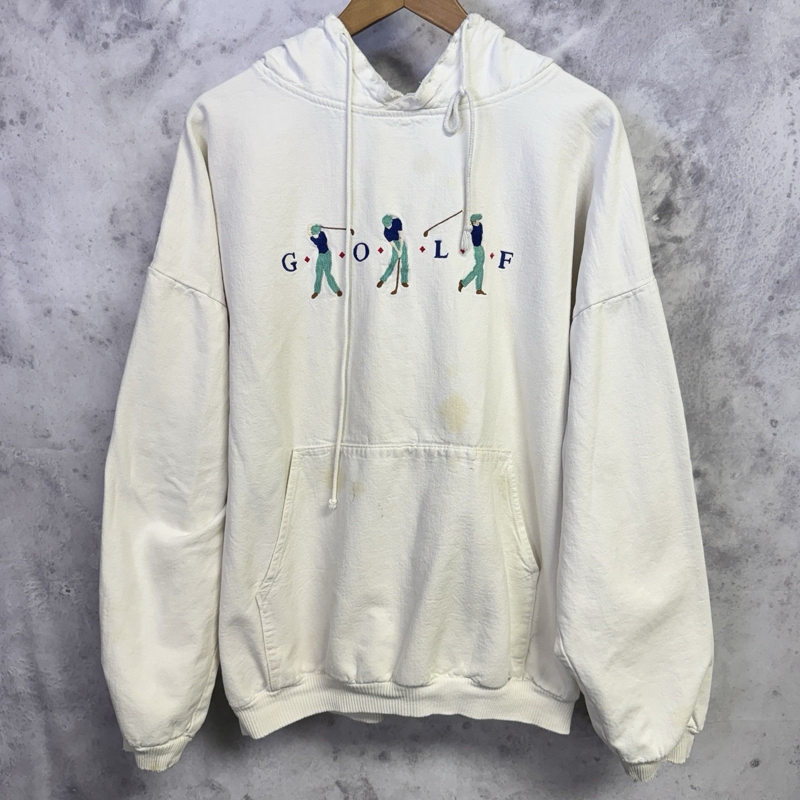 Vintage Vintage Crazy Shirts Hoodie Sweatshirt Mens Large White Embr Size US L / EU 52-54 / 3 - 1 Thumbnail