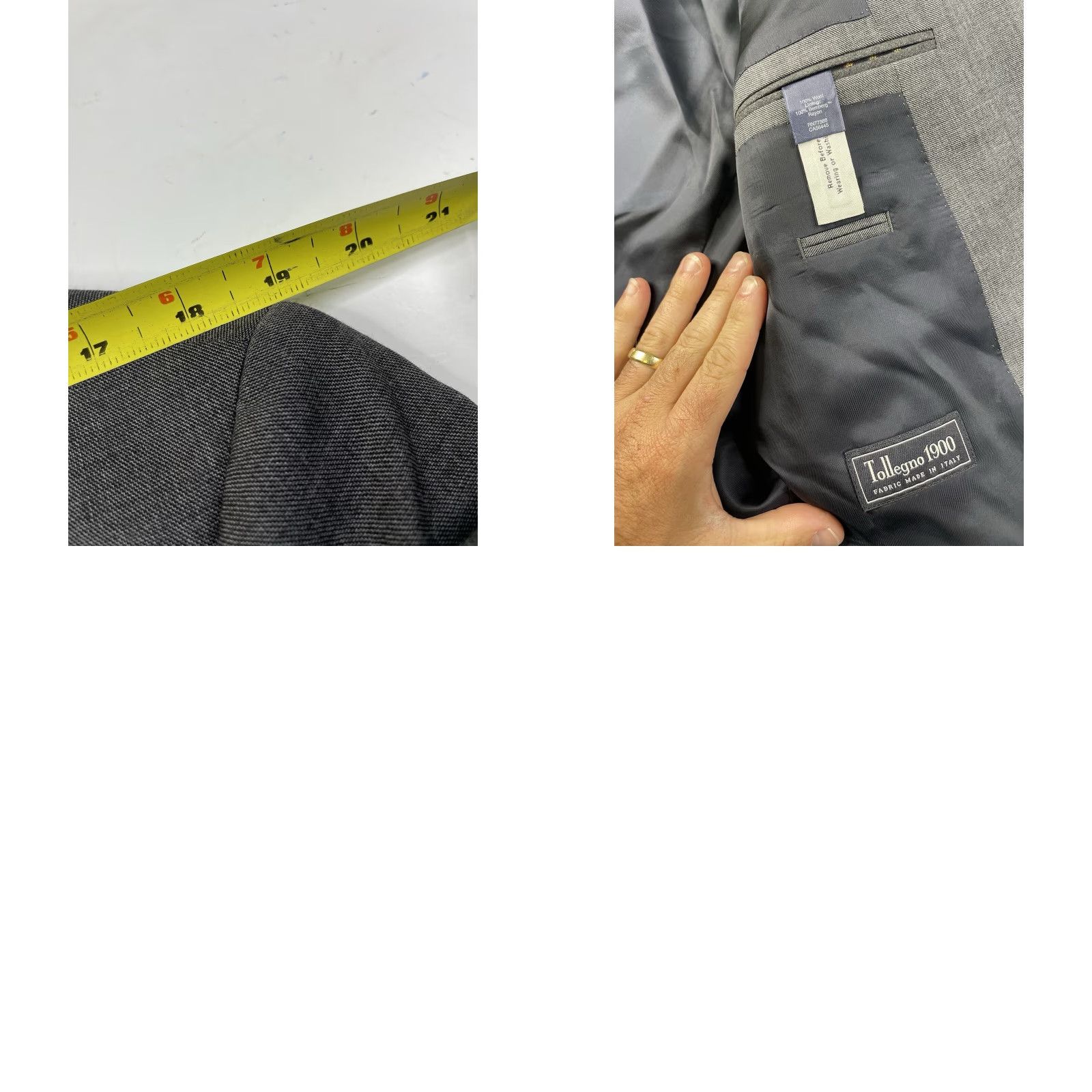 J.Crew J.CREW Blazer Jacket Mens 42L Gray LUDLOW TOLLEGNO 1900 Wool Double-Vented Notch Lapel Long Single-Breasted Two-Button Button Front Dry Clean Only Size 42R - 8 Thumbnail